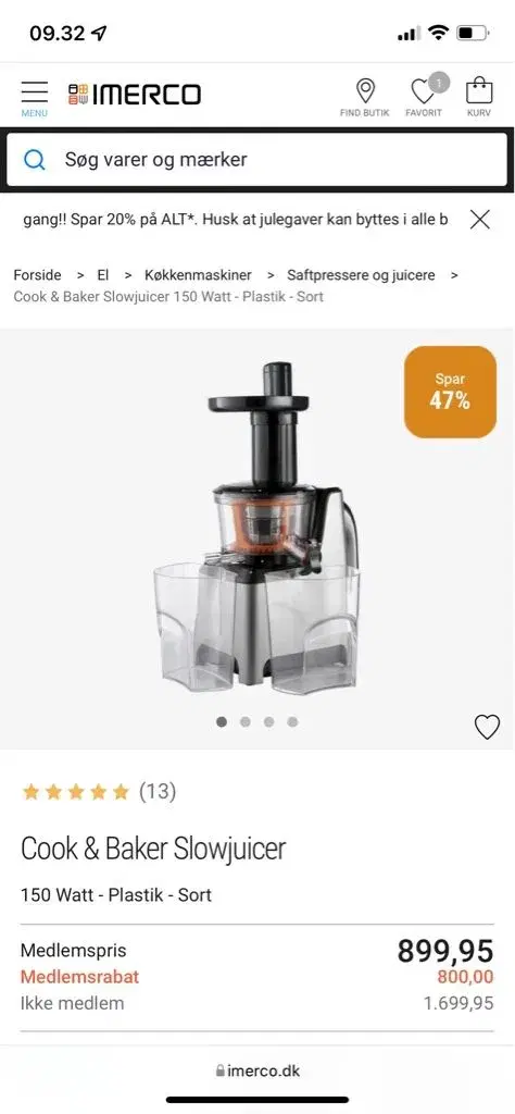 Cook and shop baker slow juicer