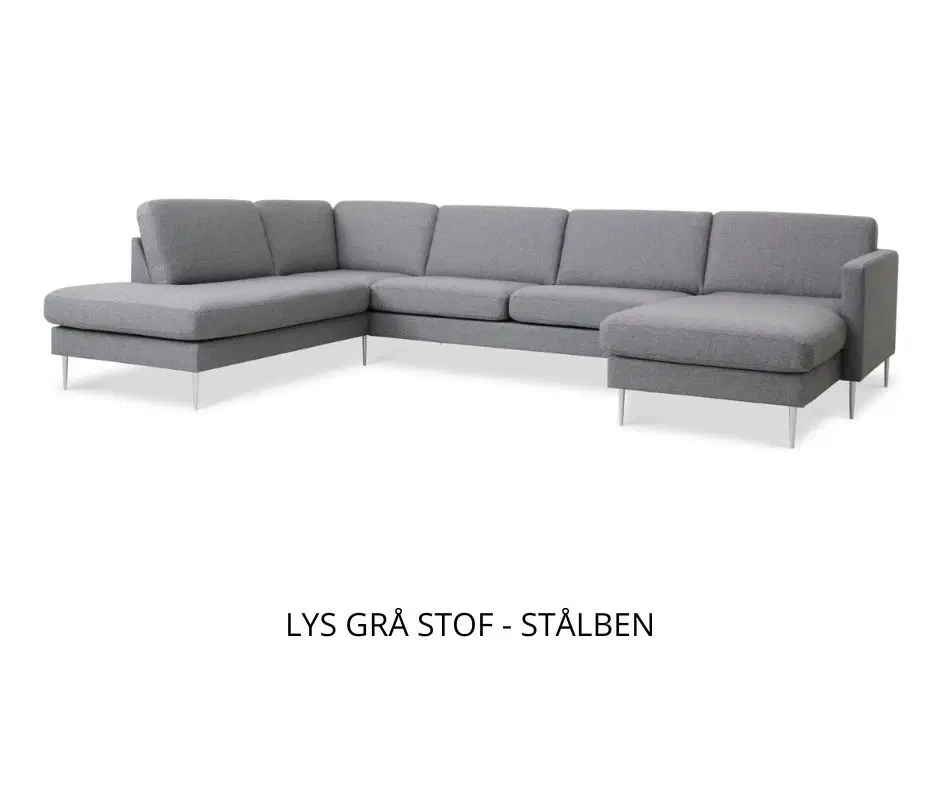 Ny u-sofa stof eller læder