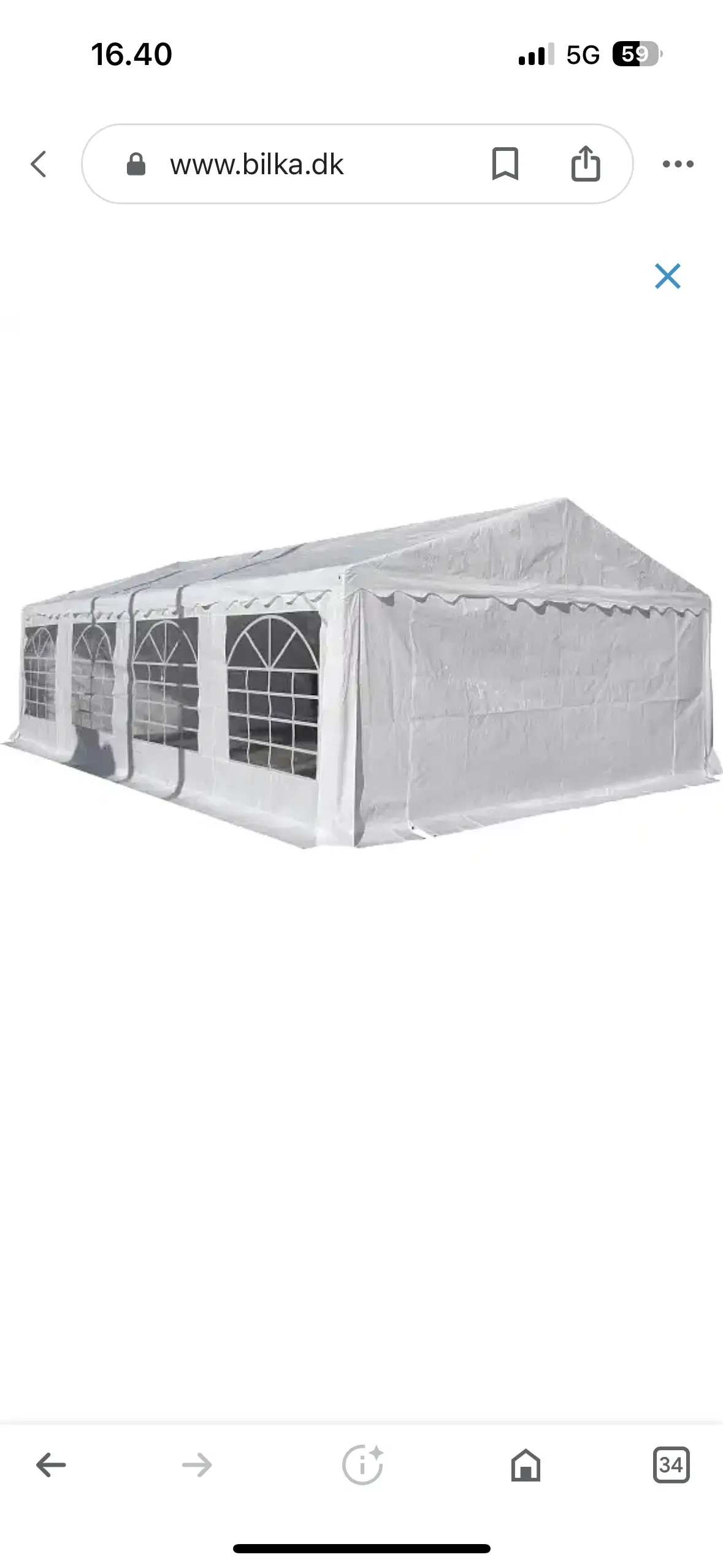 Fest telt 5x8 PVC