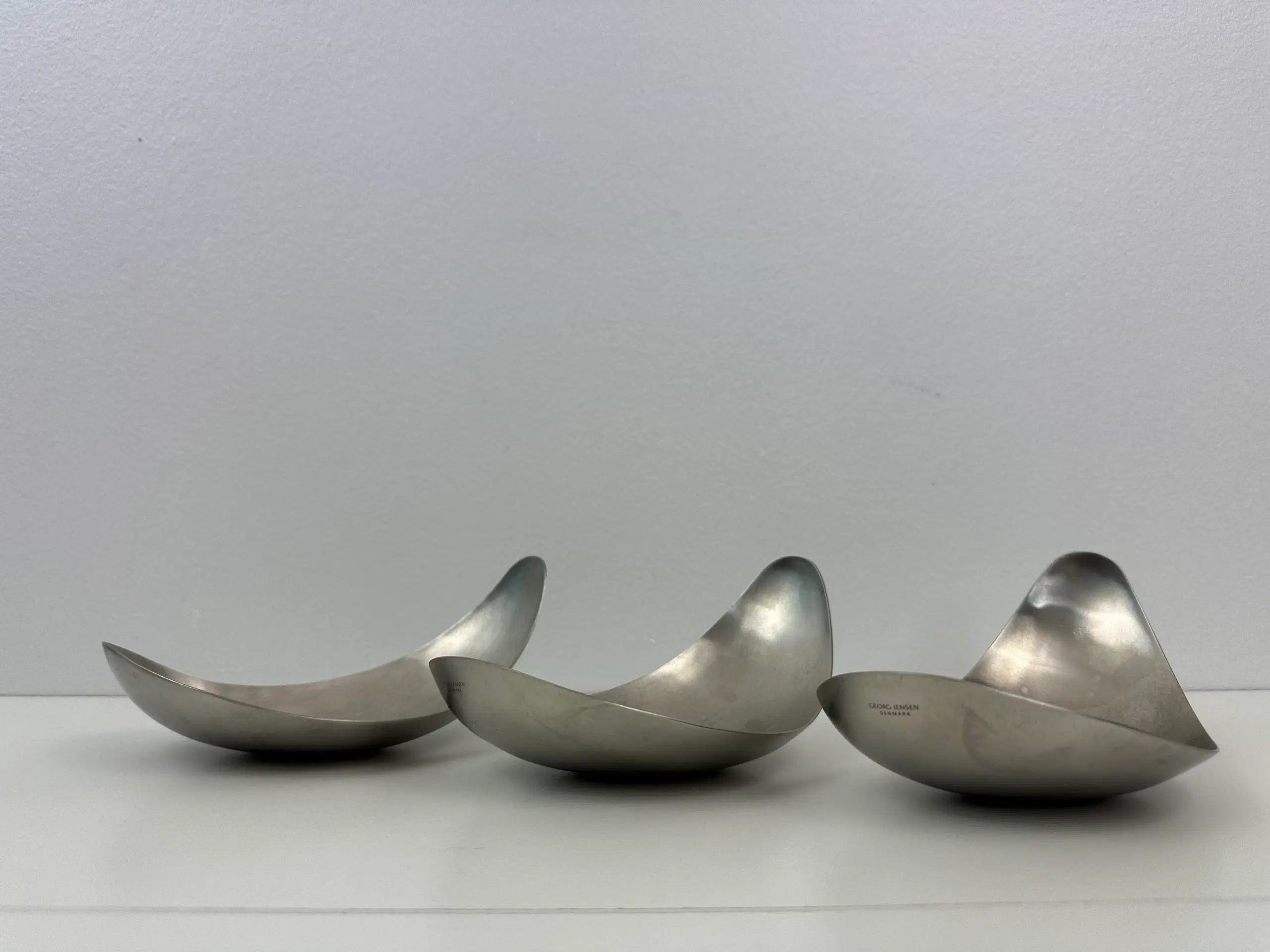 3 stk Georg Jensen 'leaf' skåle