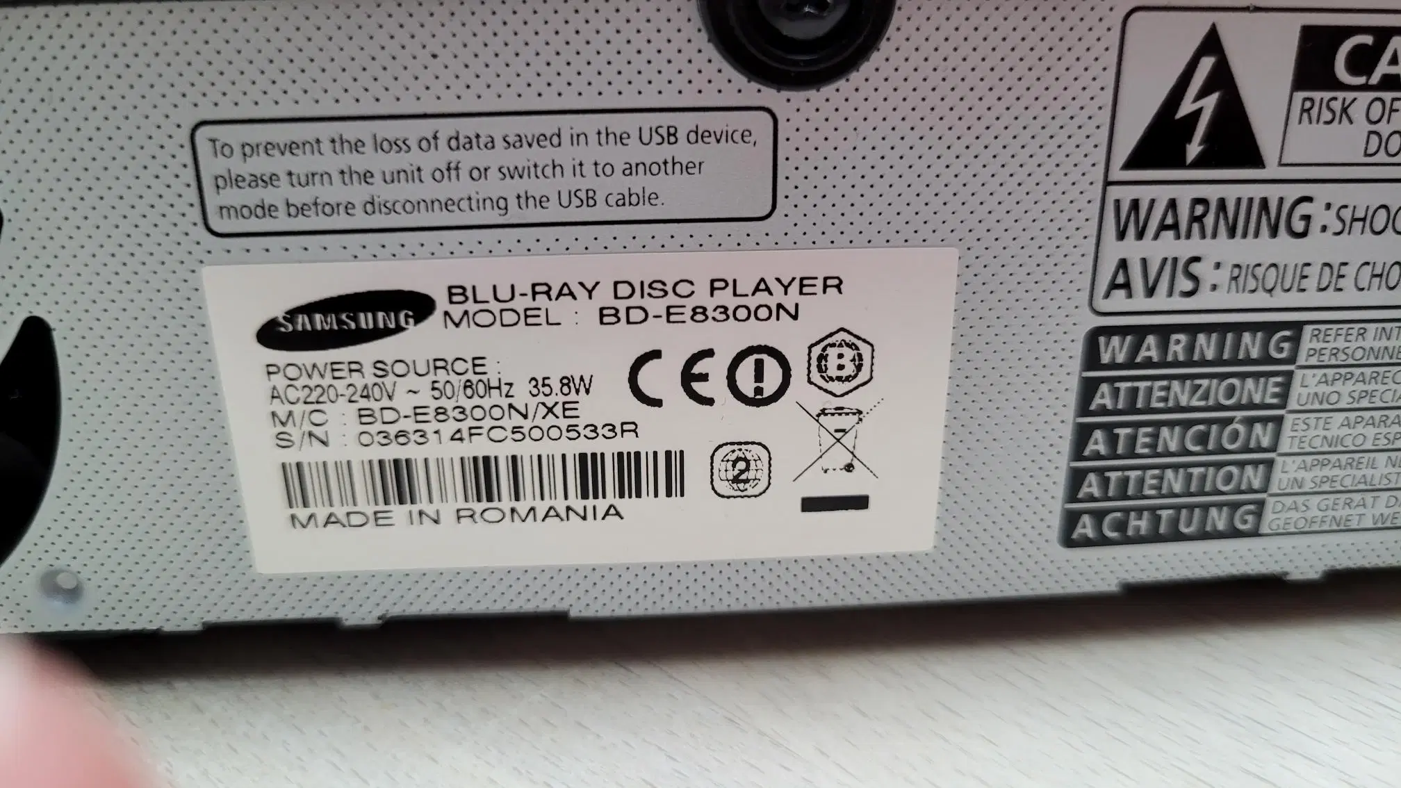 Harddiskoptager og blu-ray player