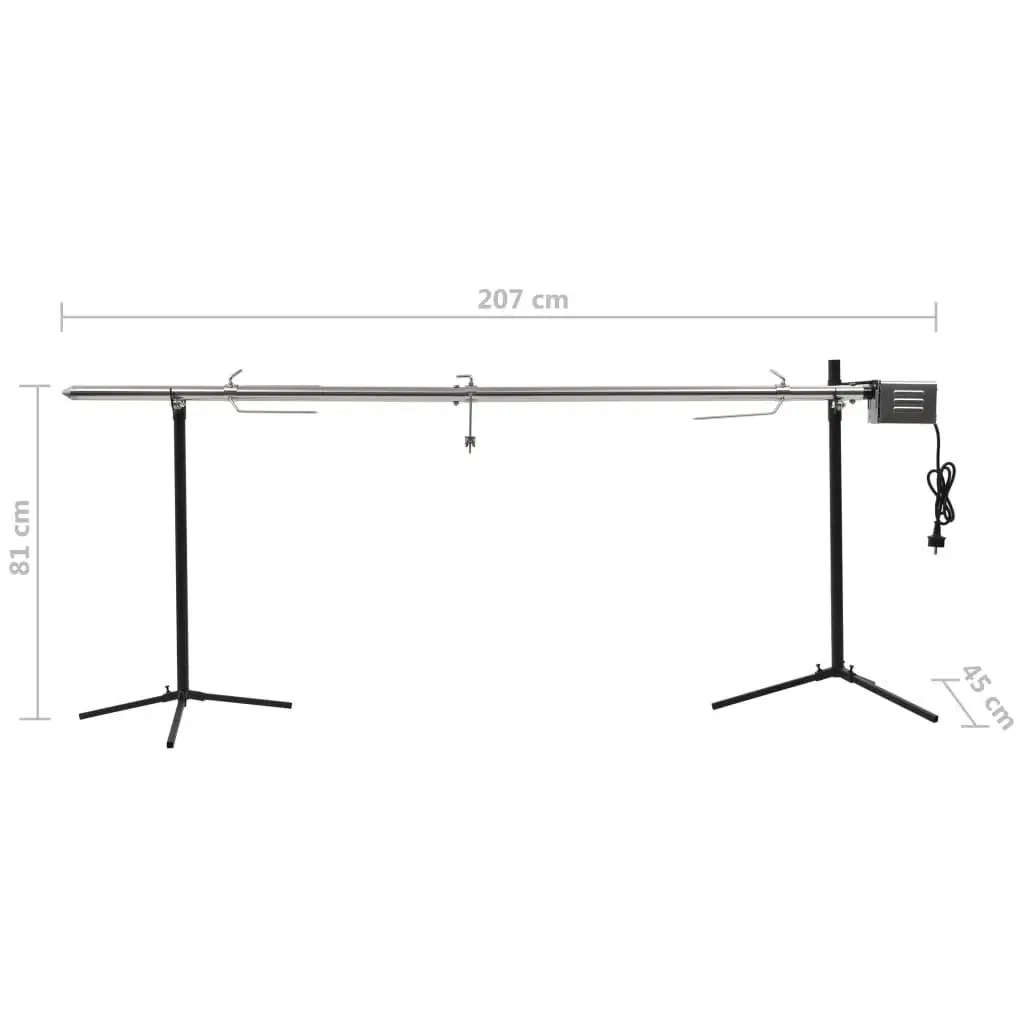 Automatisk grill med motor rustfrit stål 207 x 45 x 81 cm