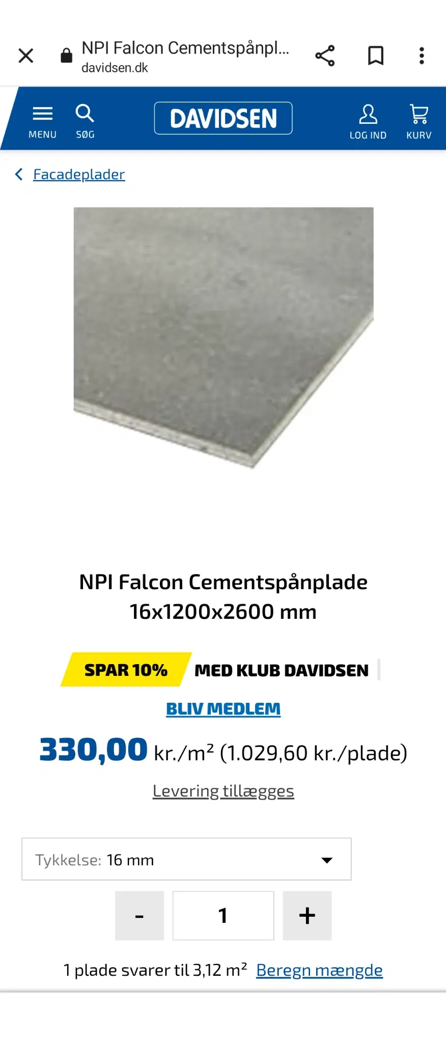 Cement spånplade