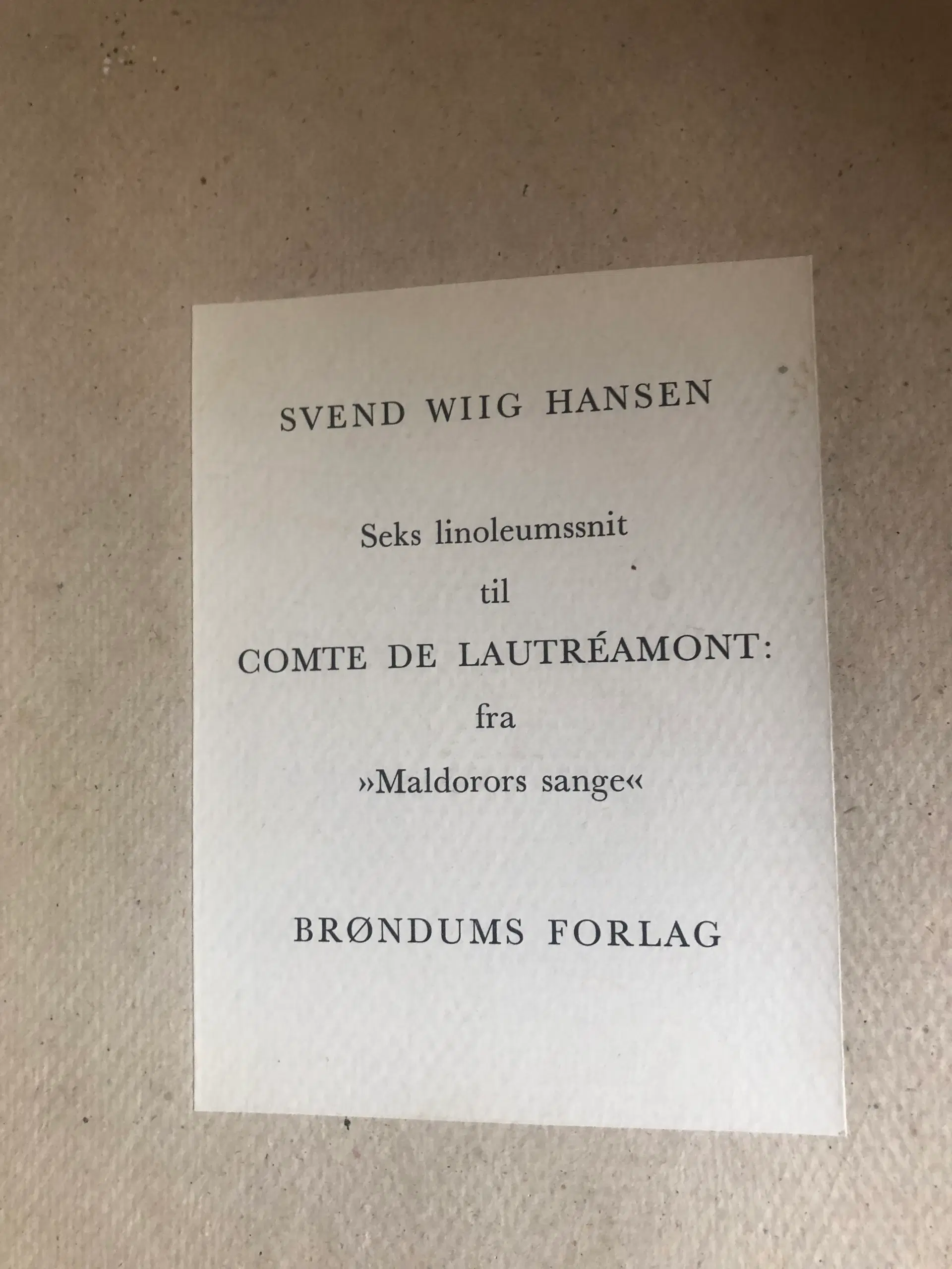 Wiig Hansen  6 linoleumssnit indrammede