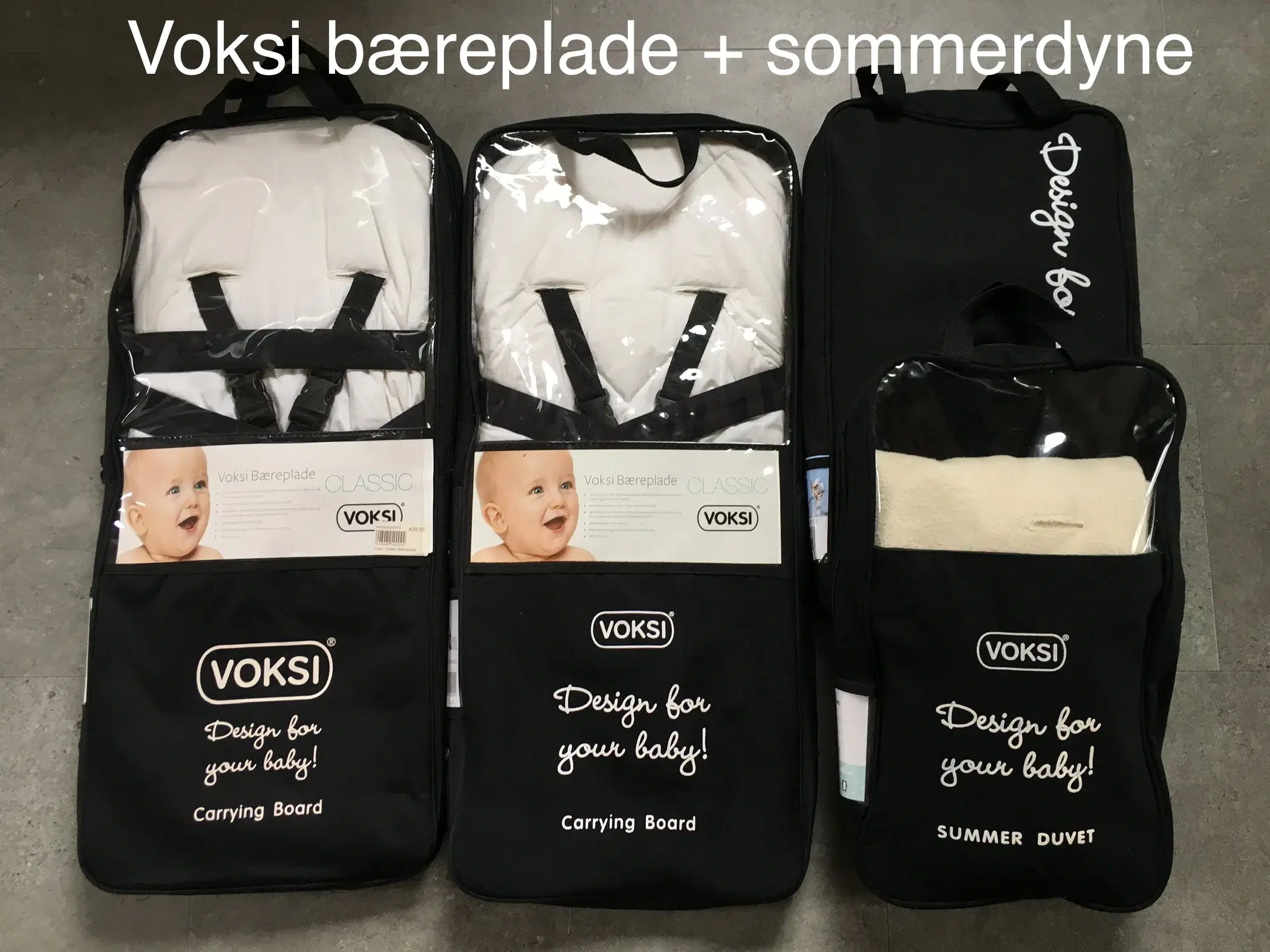 Voksi bæreplade + sommerdyne 250 kr pr stk