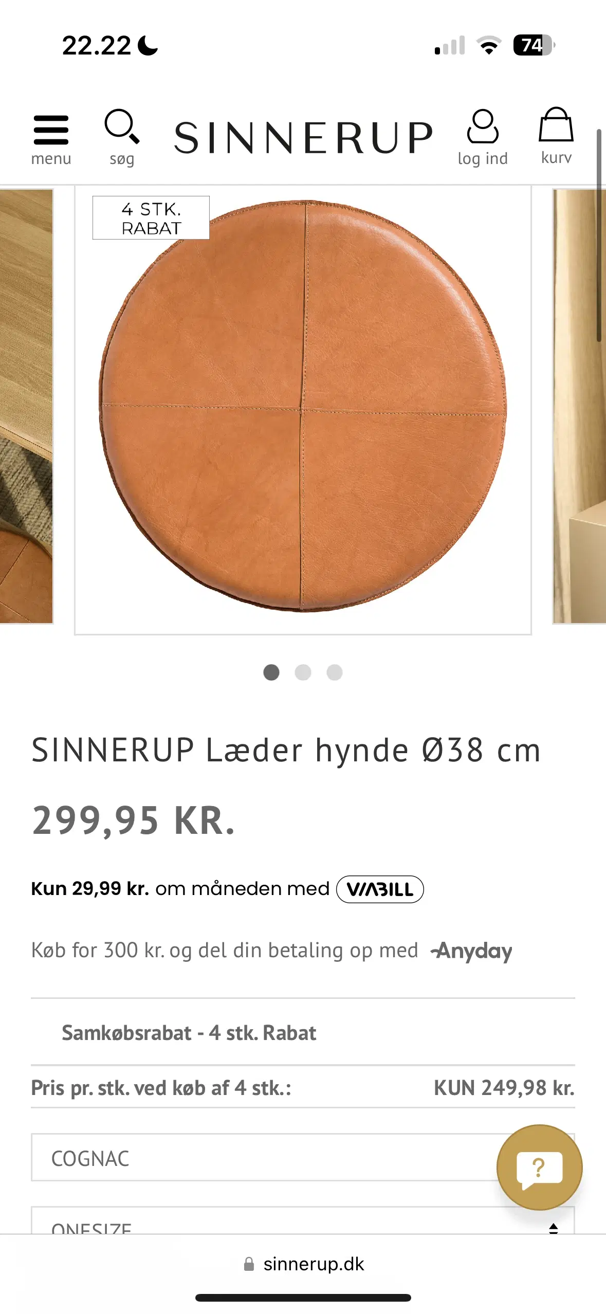 Helt nye læder siddehynder fra Sinnerup