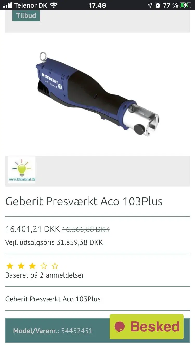 Geberit ACO 103 Plus og Milwaukee rørskøre plus 6