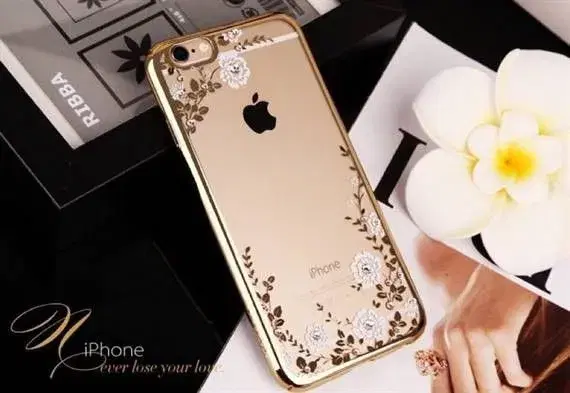 Silikone cover med similisten blomster til iPhone