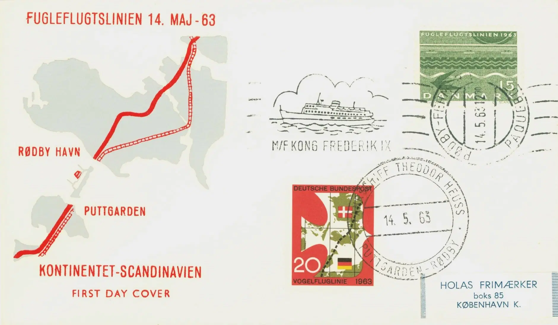 FDC Fugleflugtslinien 1963