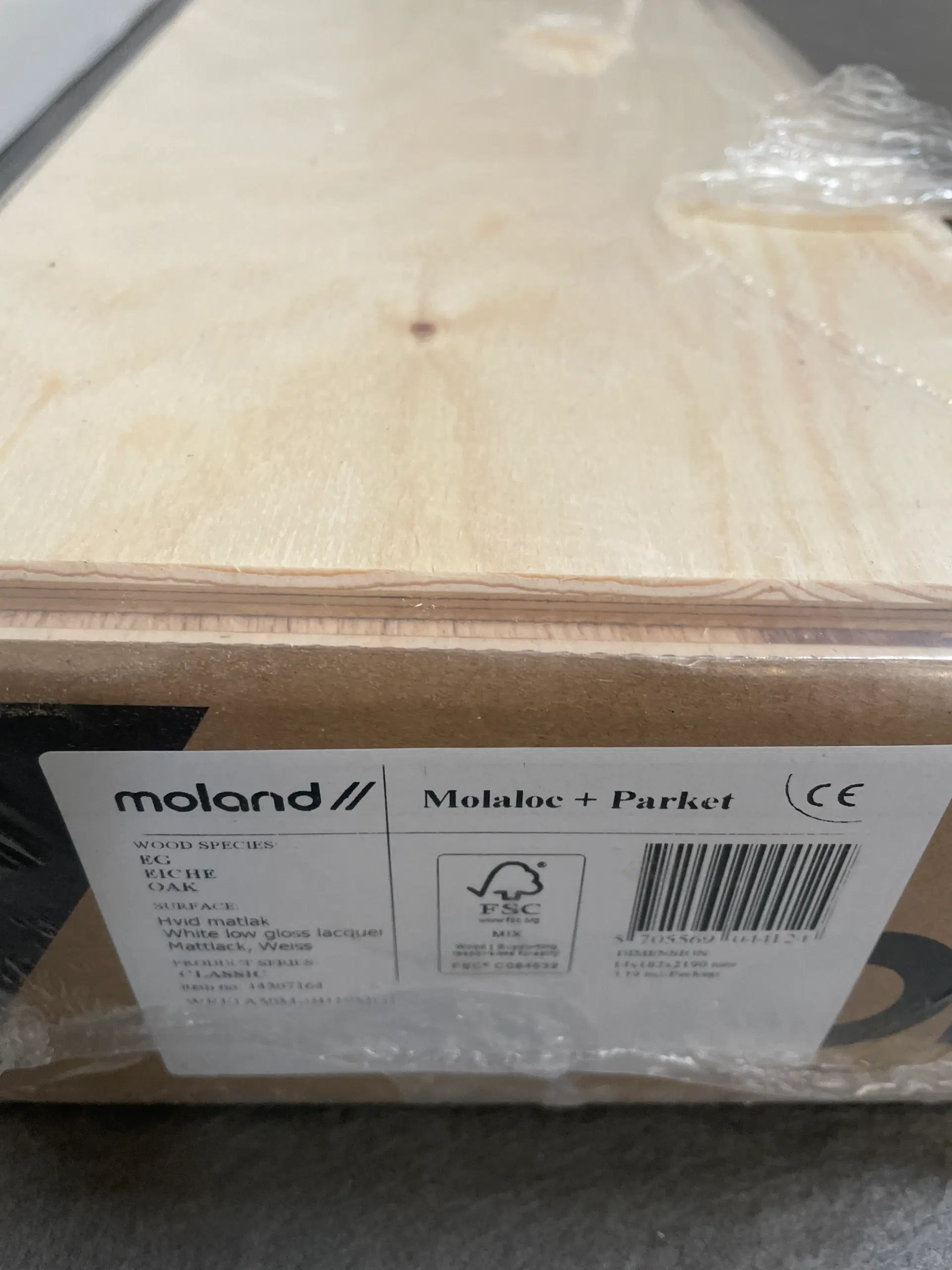 Moland malaloc+ parketgulv eg 2190x182 mm matlakeret hvid