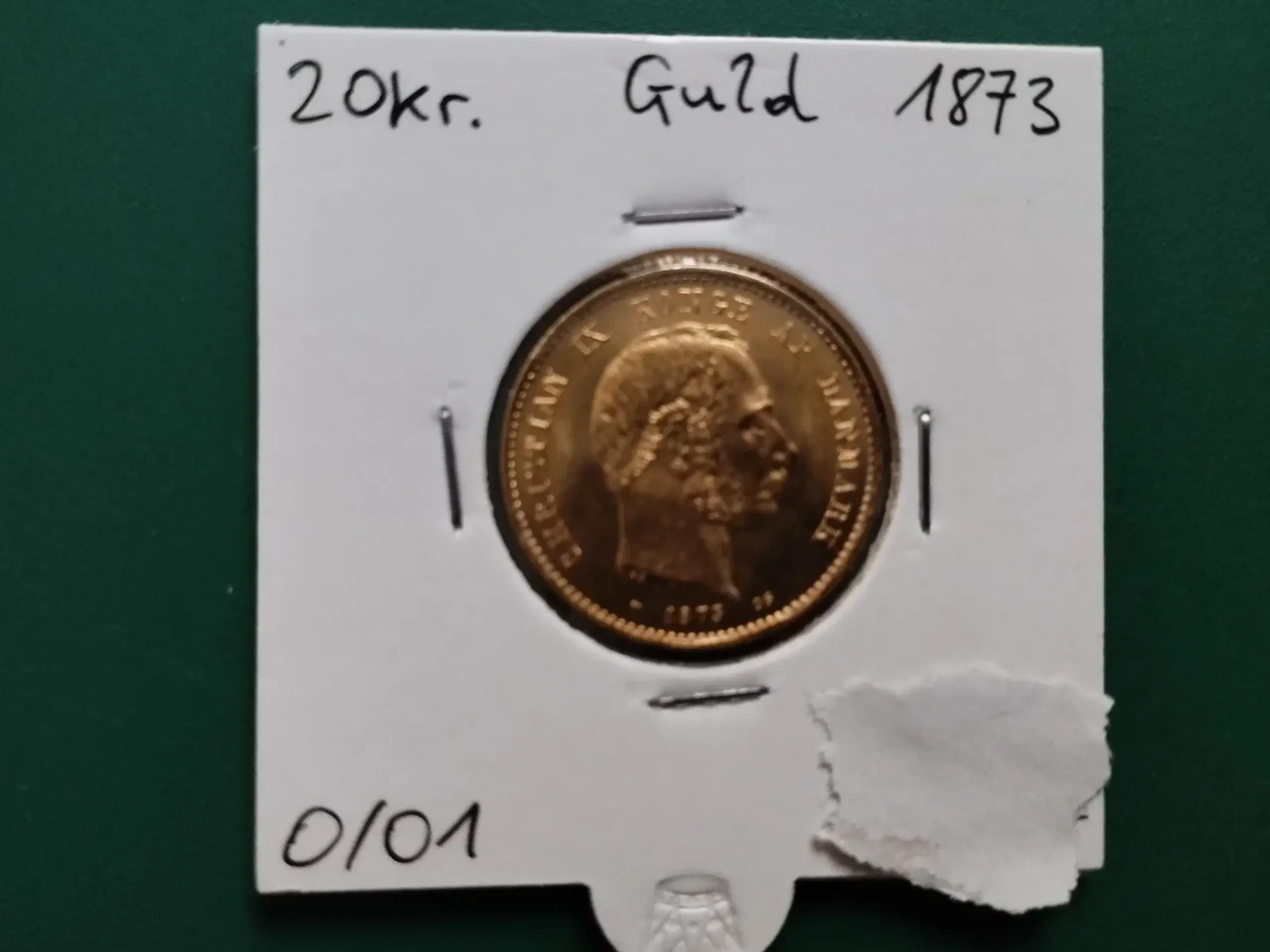 Dansk 20 kr guldmønt fra 1873