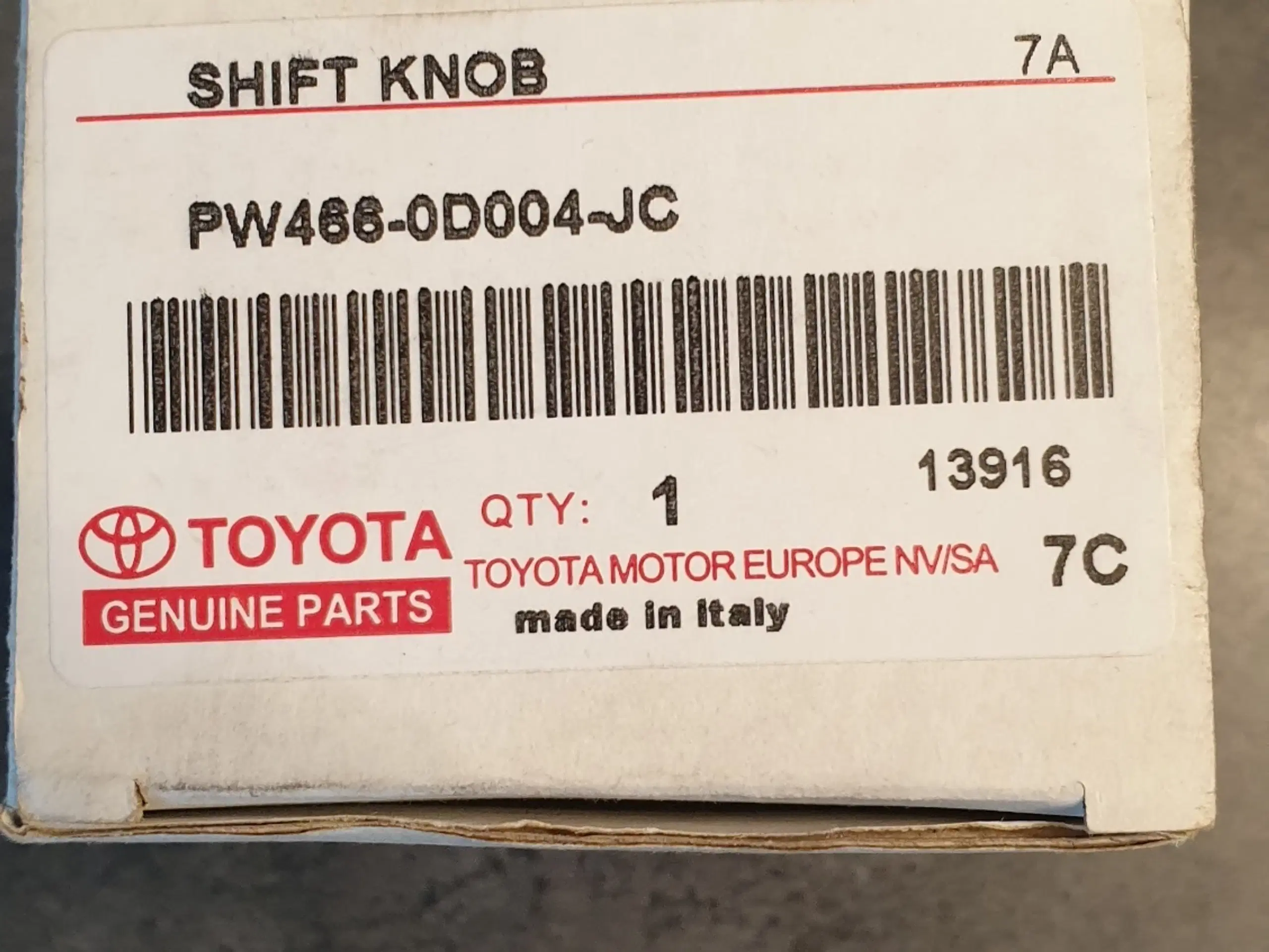 Gearknop Toyota Yaris CVT 2013-