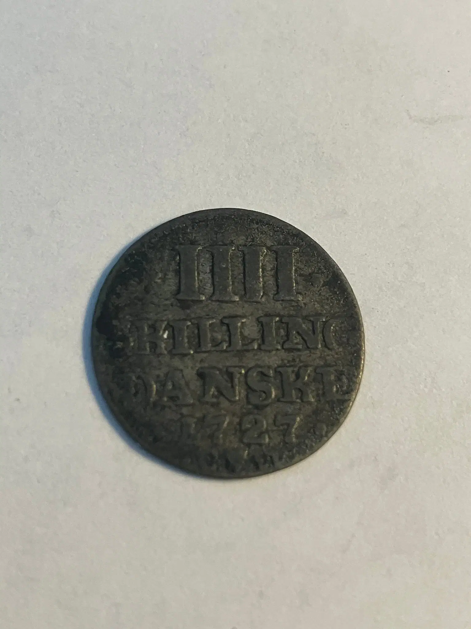 4 skilling 1727 Denmark