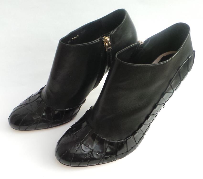 Christian Dior boot shoes Size 38 Black leather