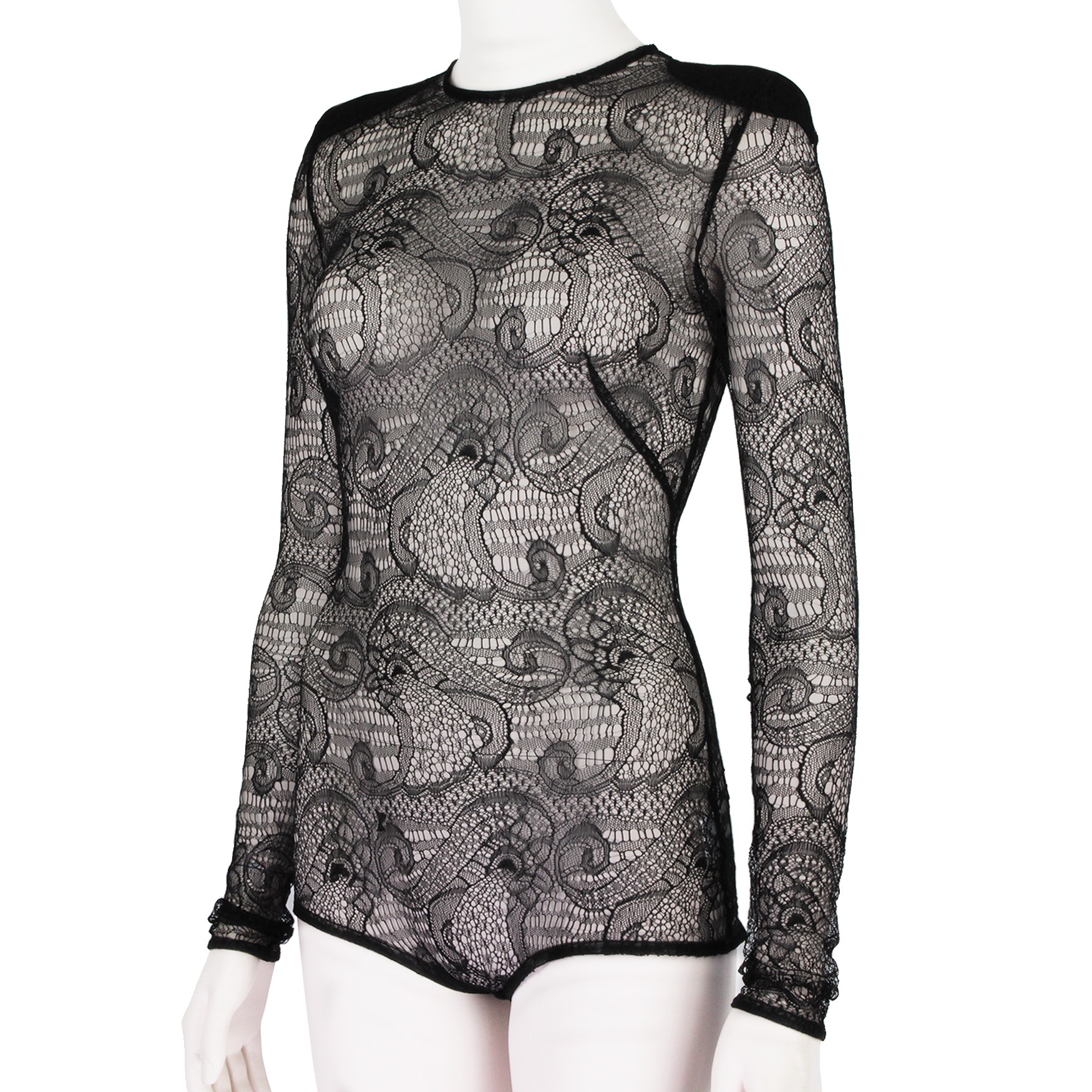 Elie Saab Black Lace Bodysuit Size M cotton