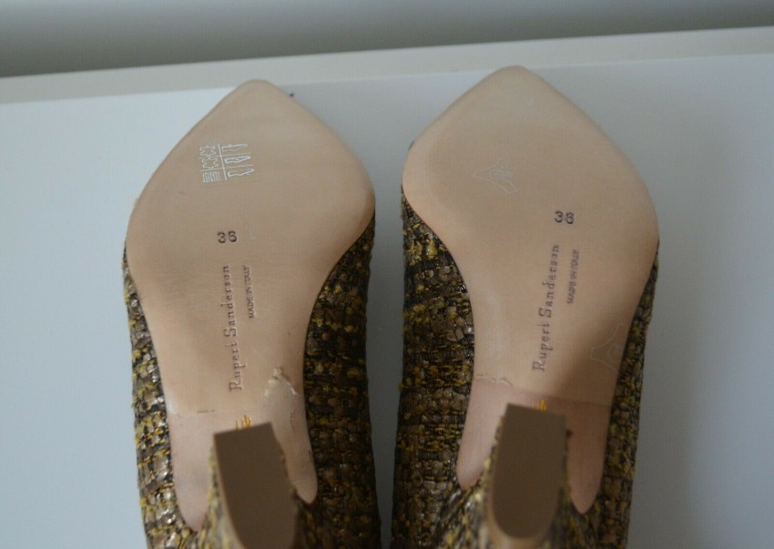 Rupert Sanderson Tweed Pumps Size 36 Tan/Brown