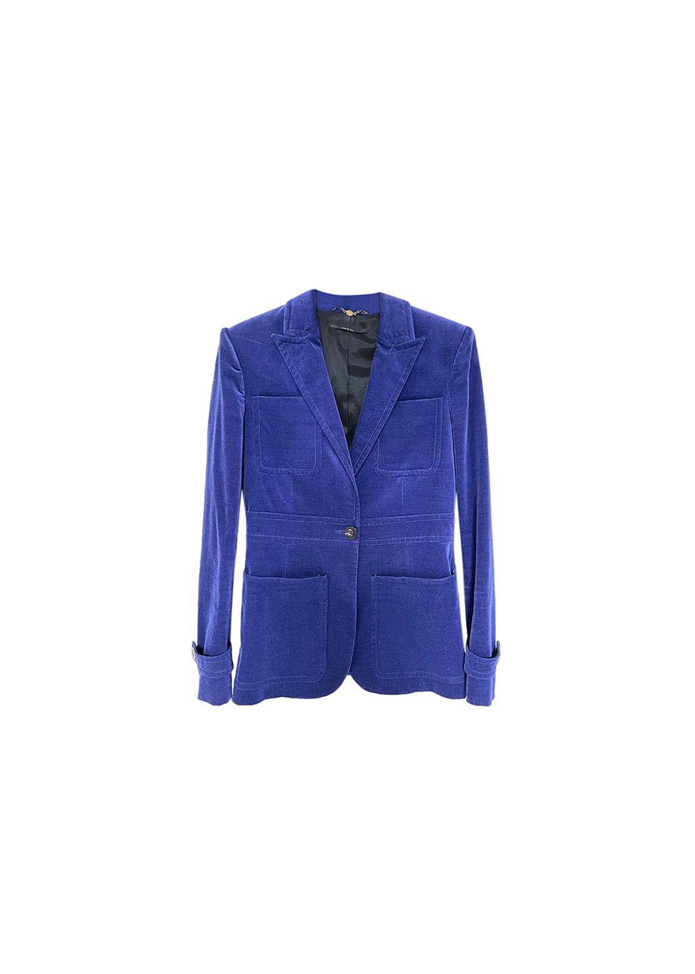 Preowned Gucci Vintage blue velvet blazer Size S Blue purple