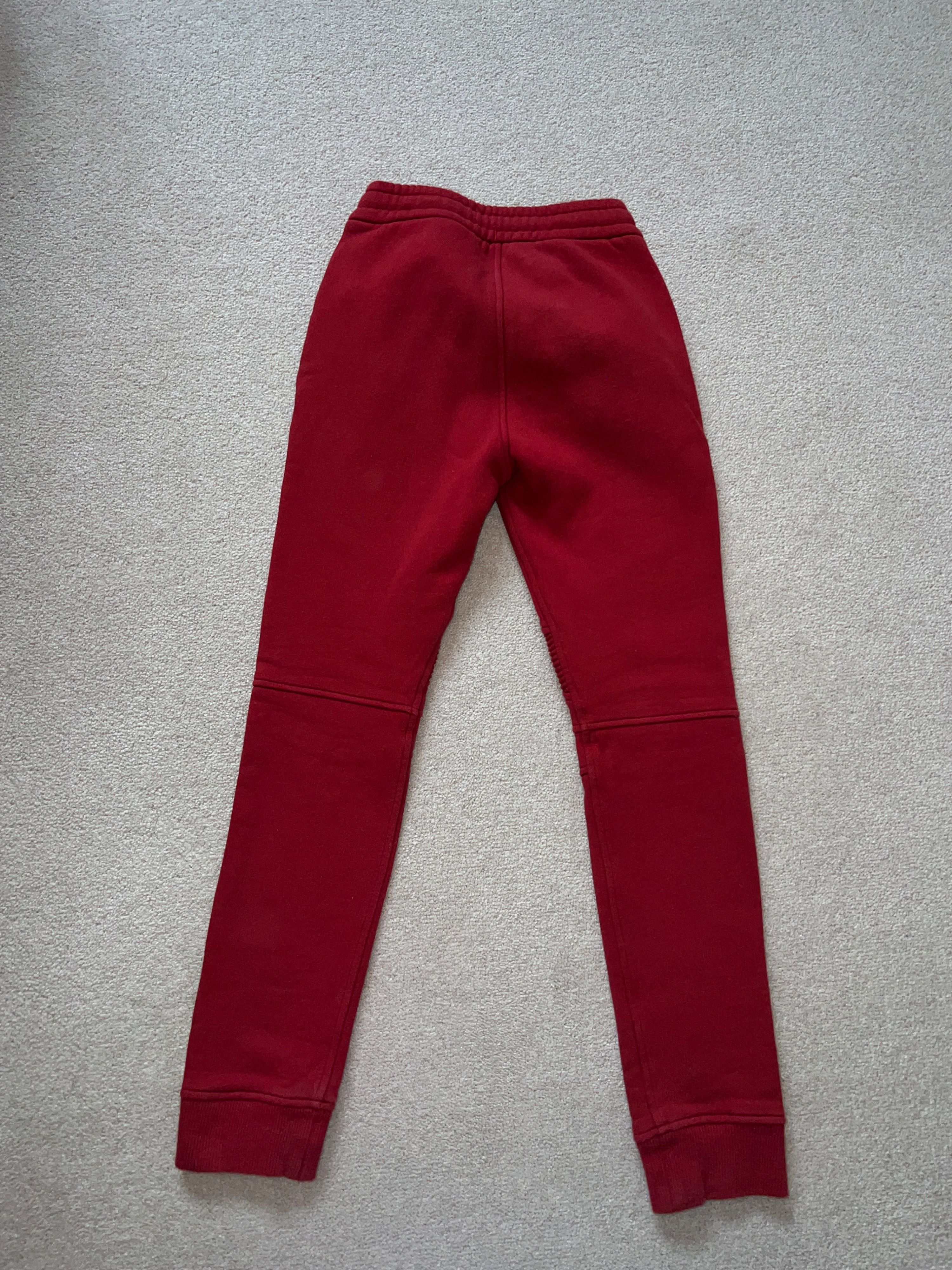 Boys Preowned Balmain Red Cotton Jogger Trousers Size 10 Years +