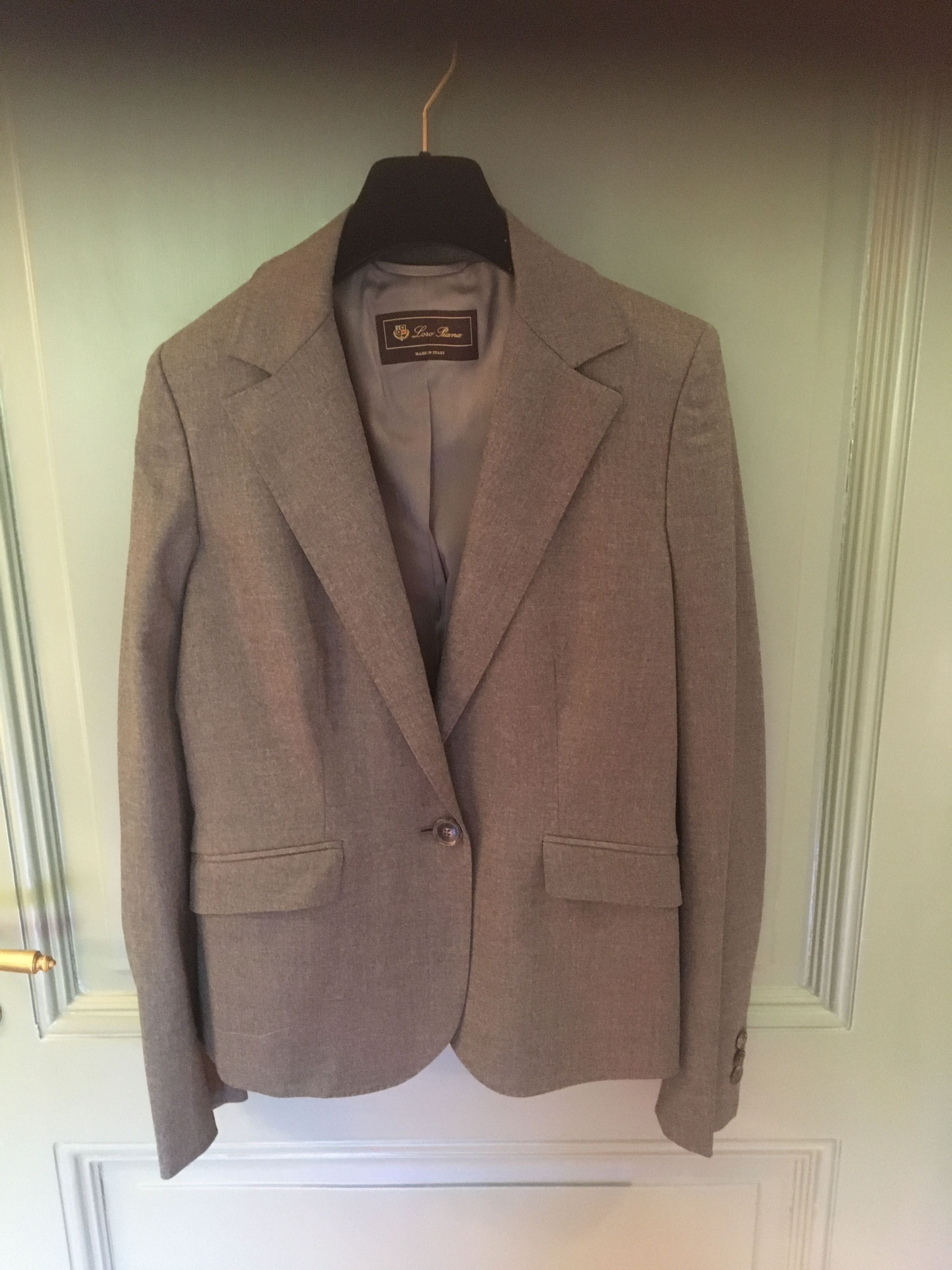 Preowned Loro Piana Grey wool single breasted blazer Size XS