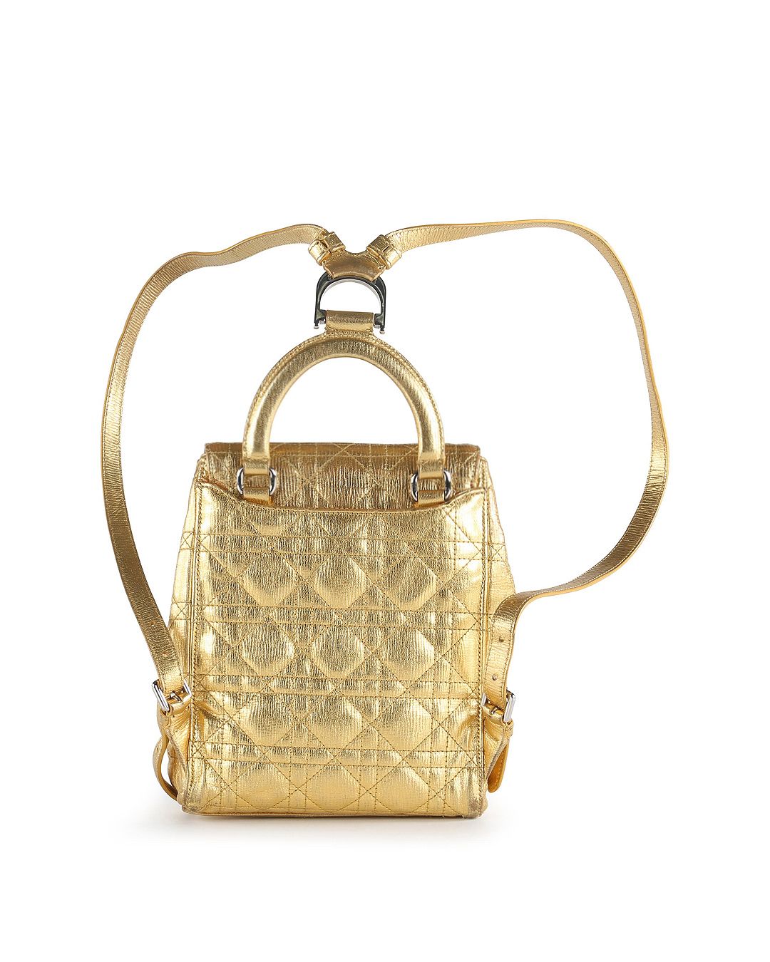 Dior Stardust Gold Leather Cannage Backpack