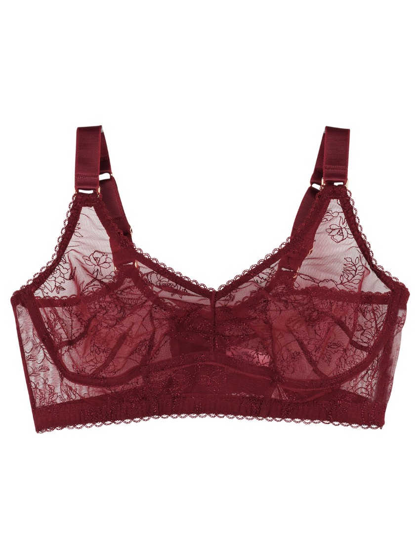 Agent Provocateur Burgundy Liv Floral Bra Red polyamide