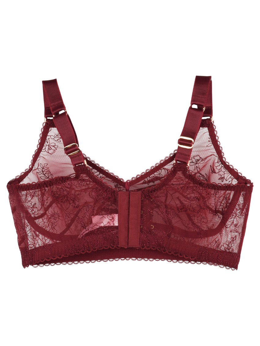 Agent Provocateur Burgundy Liv Floral Bra Red polyamide