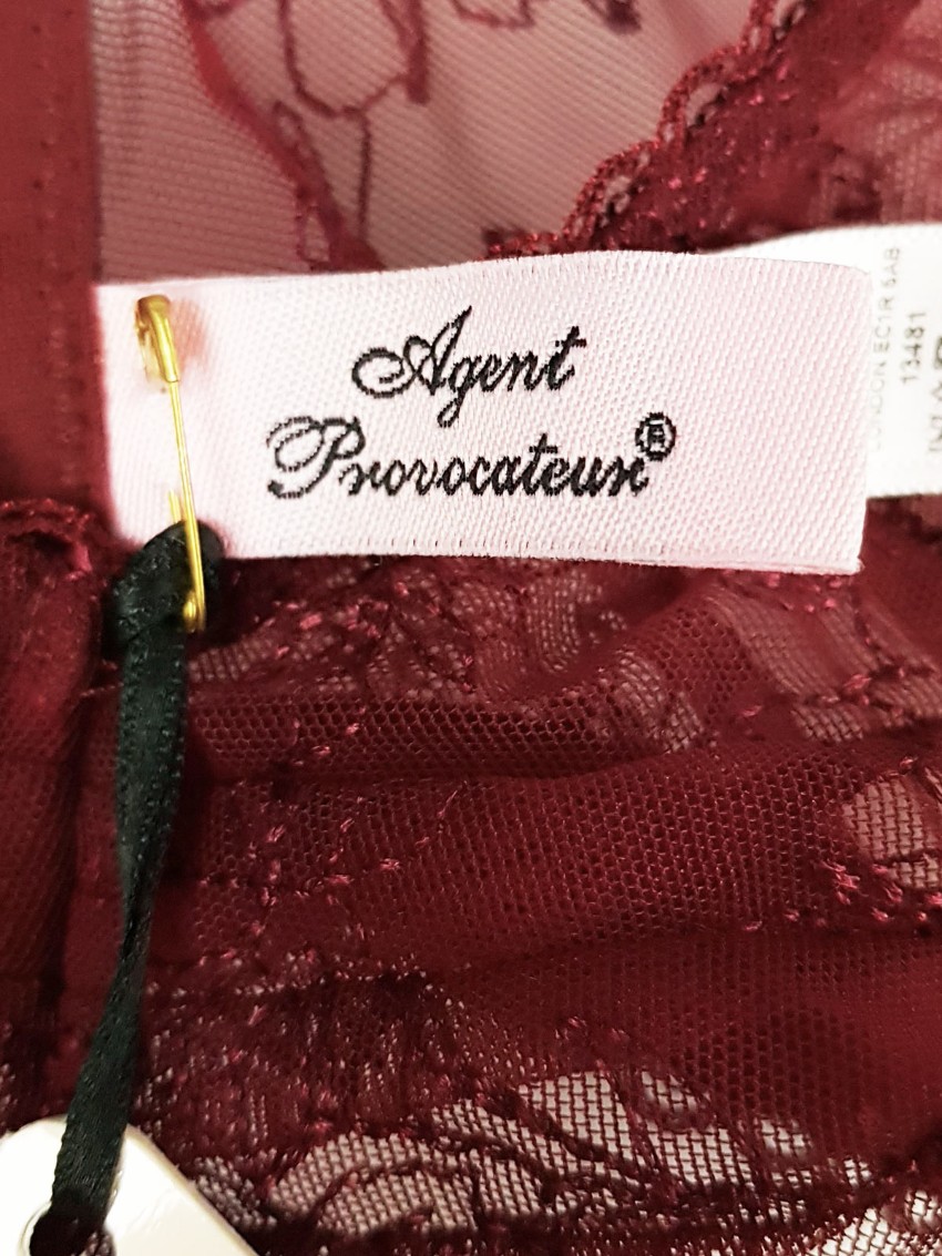 Agent Provocateur Burgundy Liv Floral Bra Red polyamide