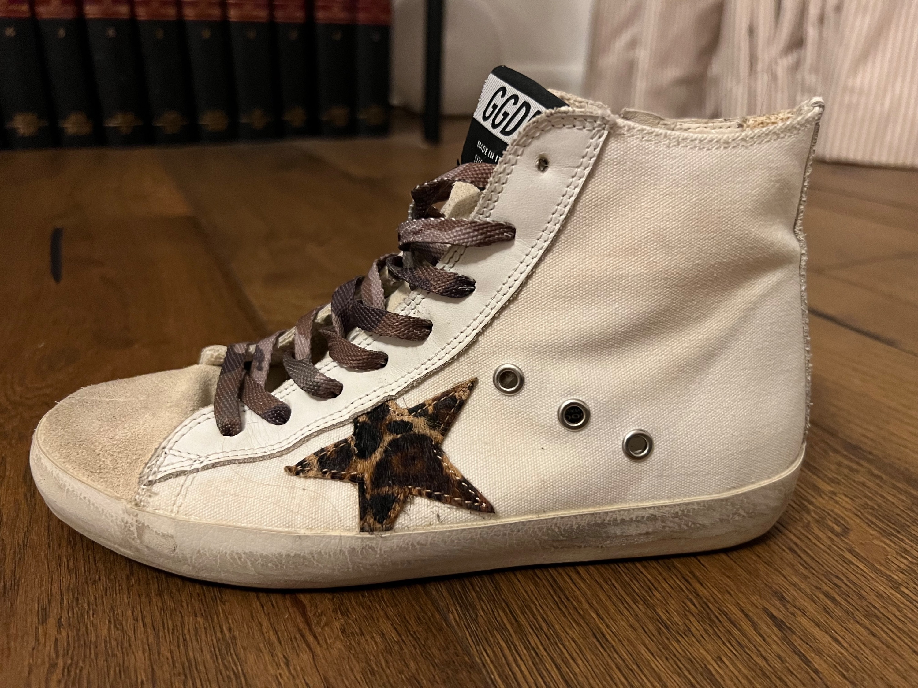 Golden Goose White Fancy Sneakers Size 37 Natural canvas/suede