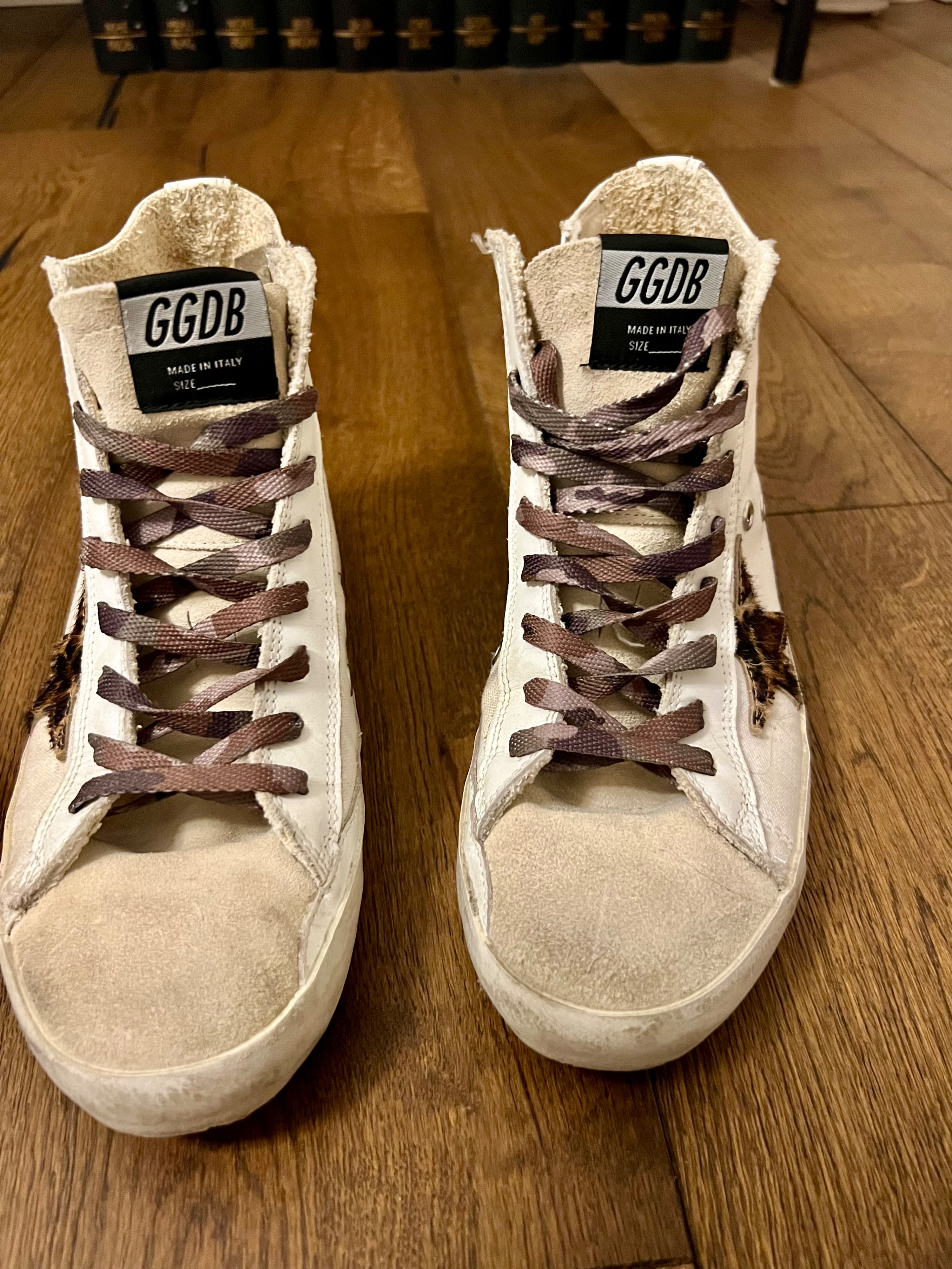 Golden Goose White Fancy Sneakers Size 37 Natural canvas/suede