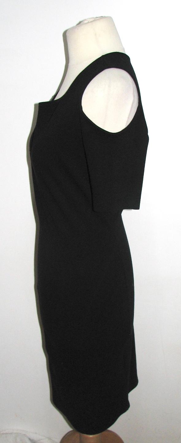 Preowned Helmut Lang shoulder bodycon dress Size M Black viscose