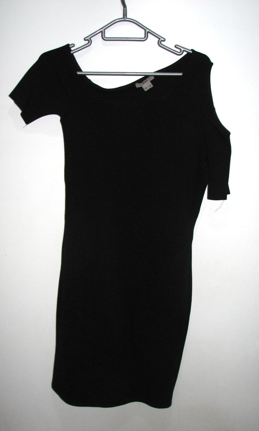 Preowned Helmut Lang shoulder bodycon dress Size M Black viscose