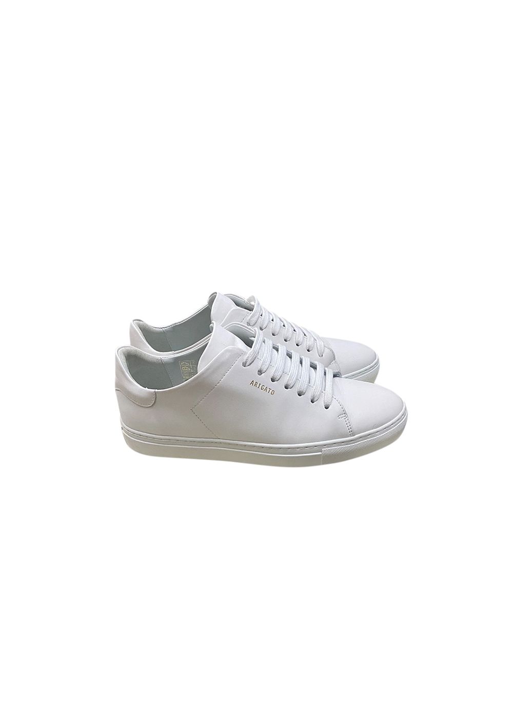 Men's Preowned Axel Arigato white leather low top trainers Size 43