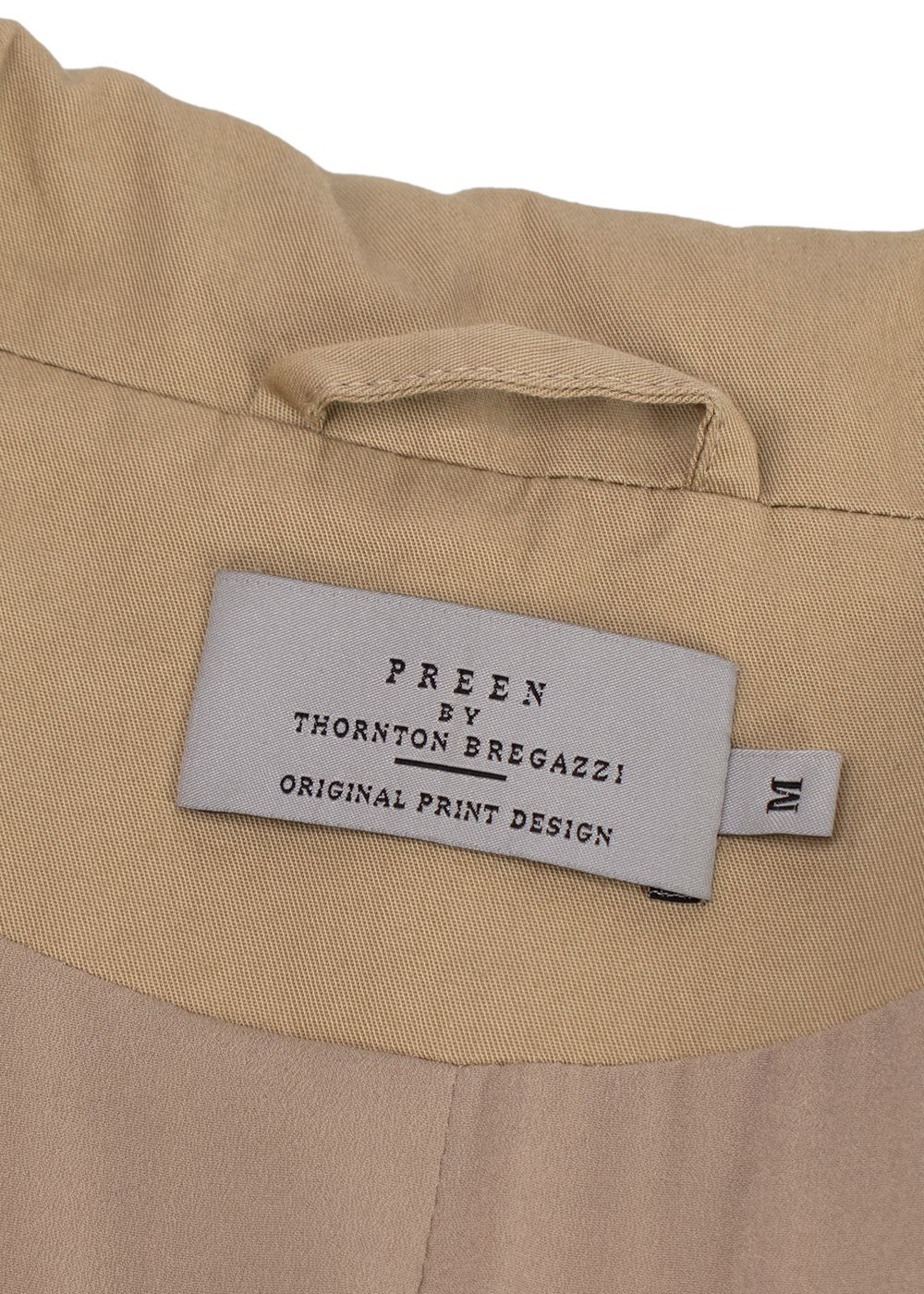 Preowned Preen Beige Two Toned Trench Coat with Striped Panel Size M cotton