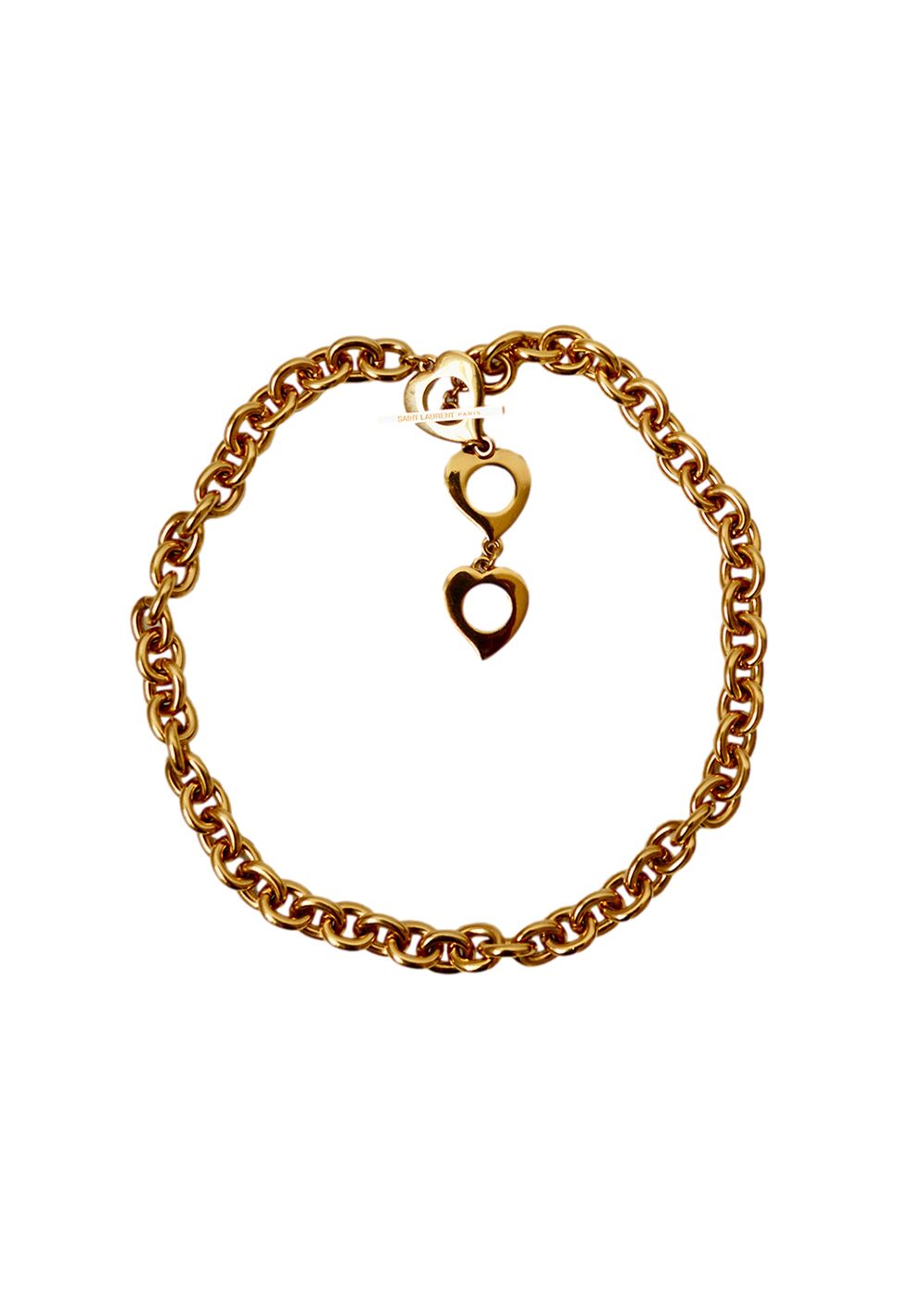 Saint Laurent Gold Tone Chain Link Necklace metal