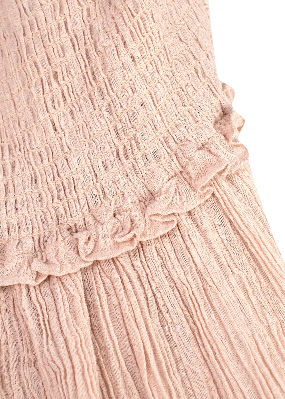 Zimmermann Zimmerman Bayou Shirred Crinkled Ramie And Cotton-blend Maxi Skirt Size M Pink cotton