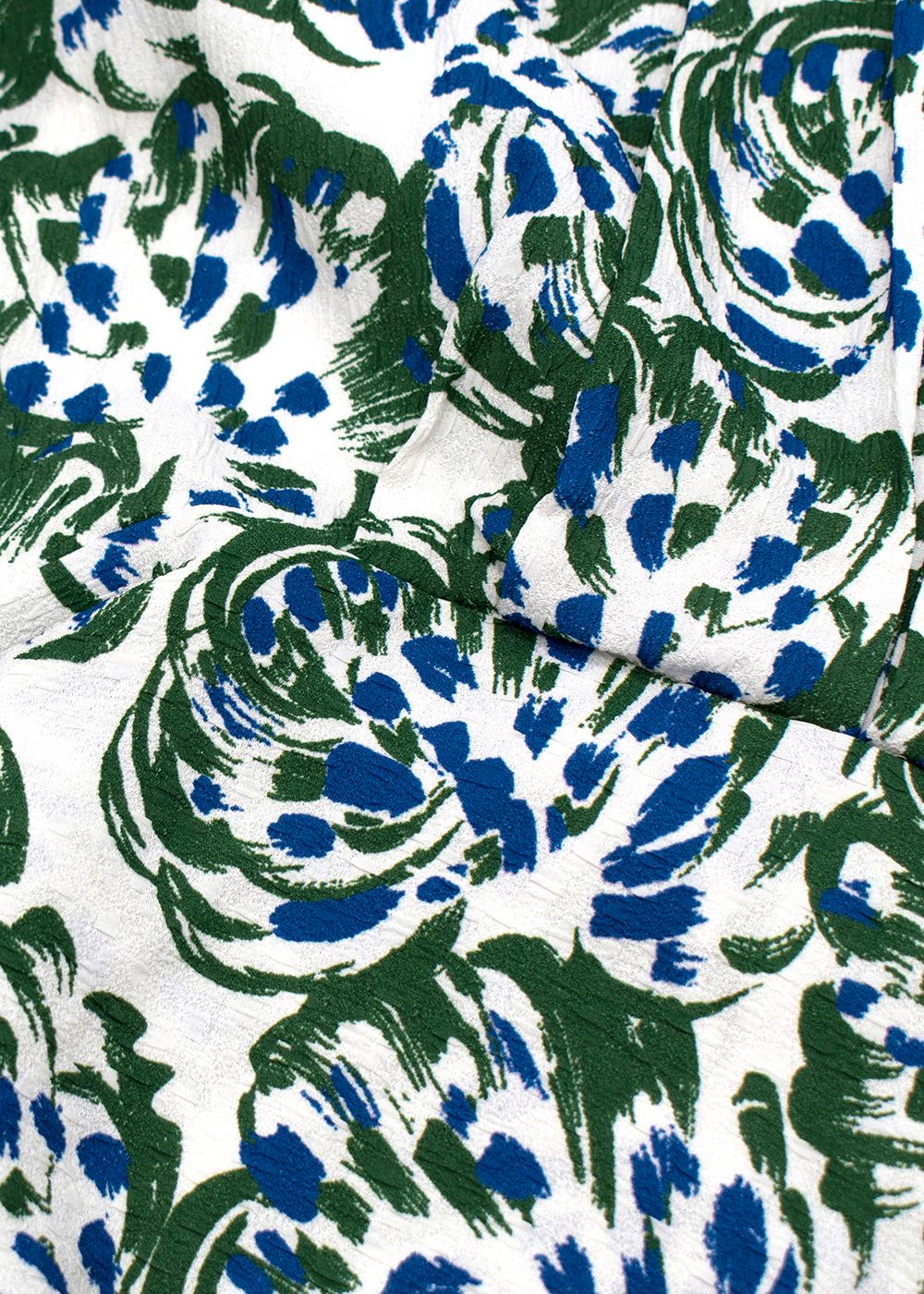 Preowned Victoria green  blue brush stroke print crepe dress Size XXS Blue  Green polyester