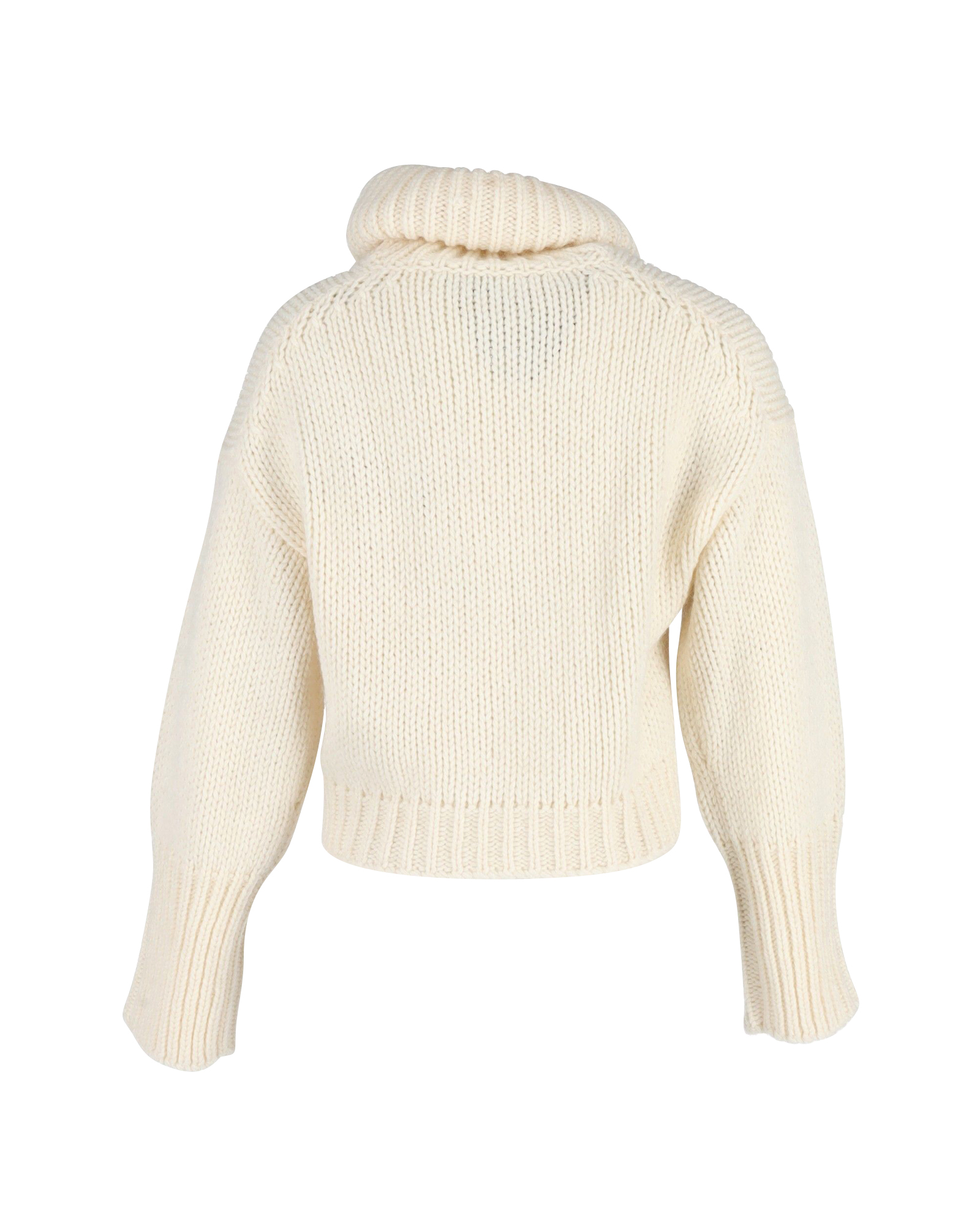 Preowned Moncler Turtleneck Logo Cream Jumper Size M white | cream acrylic