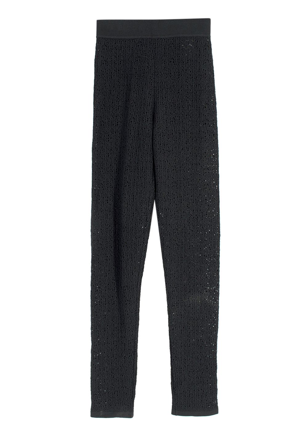 Loewe Black Knitted Leggings Size S viscose