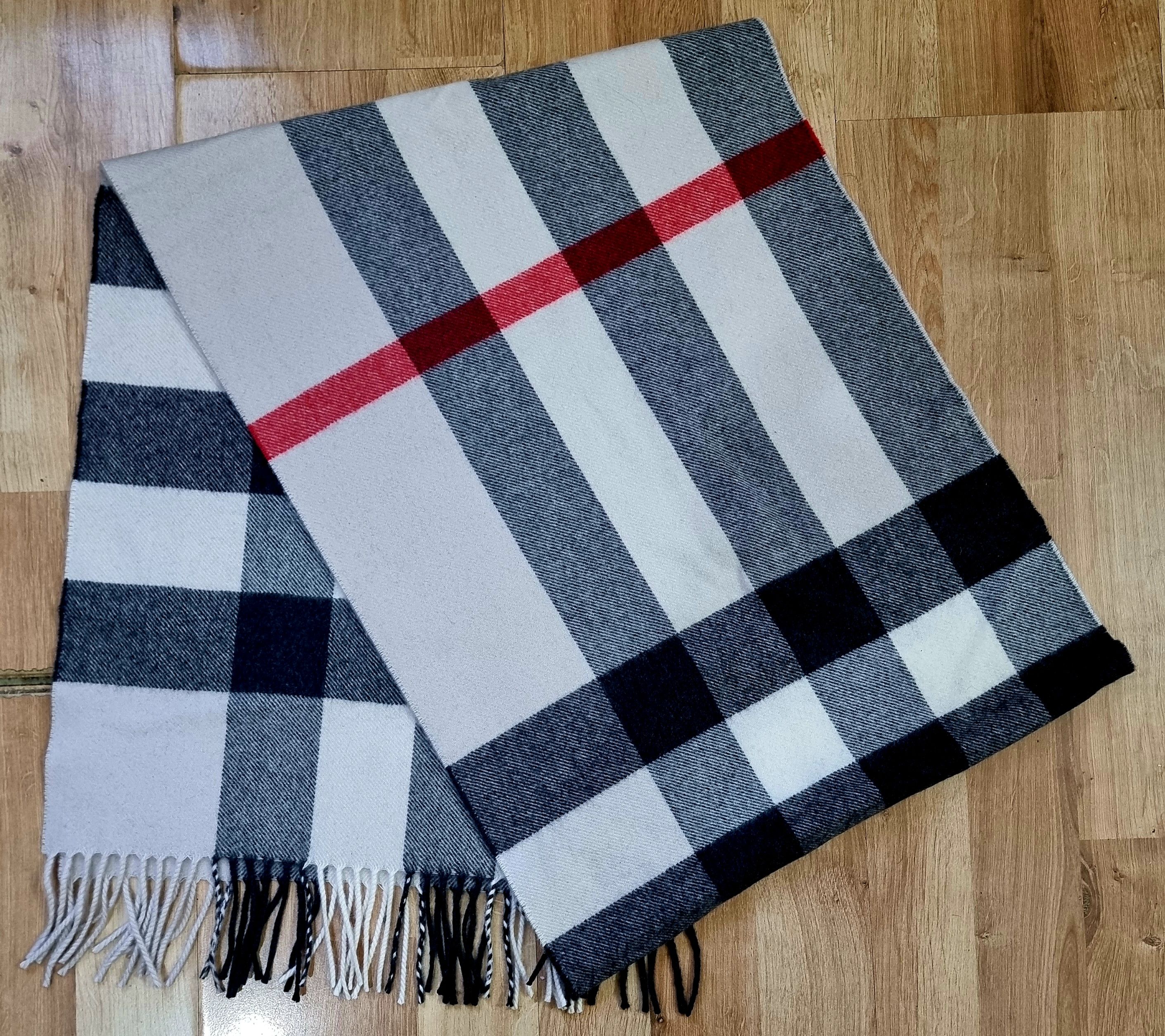 Burberry Stone Check Cashmere Scarf