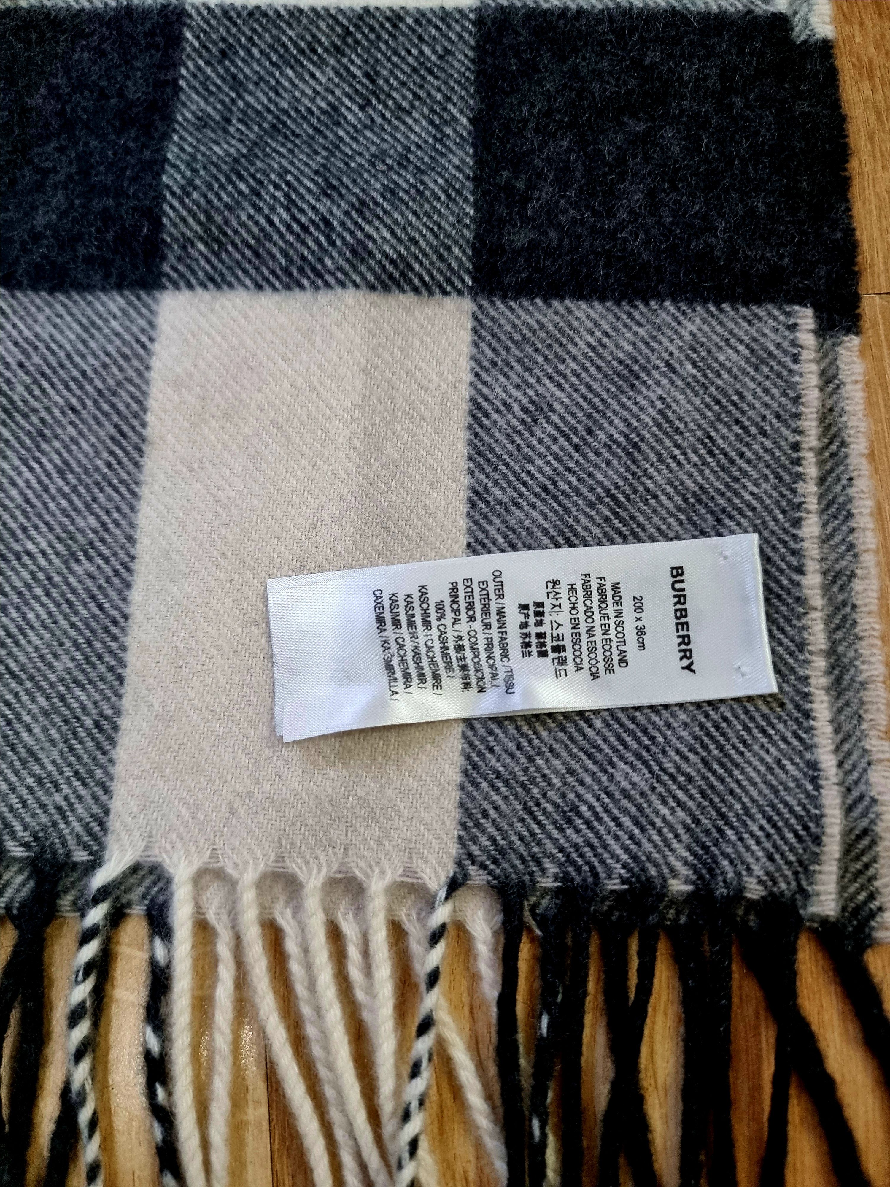 Burberry Stone Check Cashmere Scarf