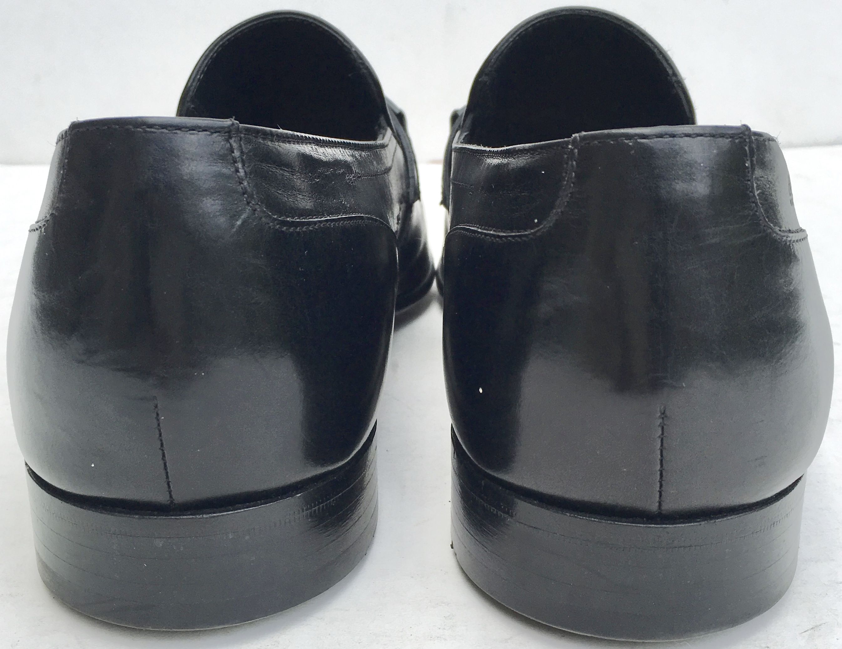 Men's Preowned Hugo Boss Loafers Size 43 Black leather