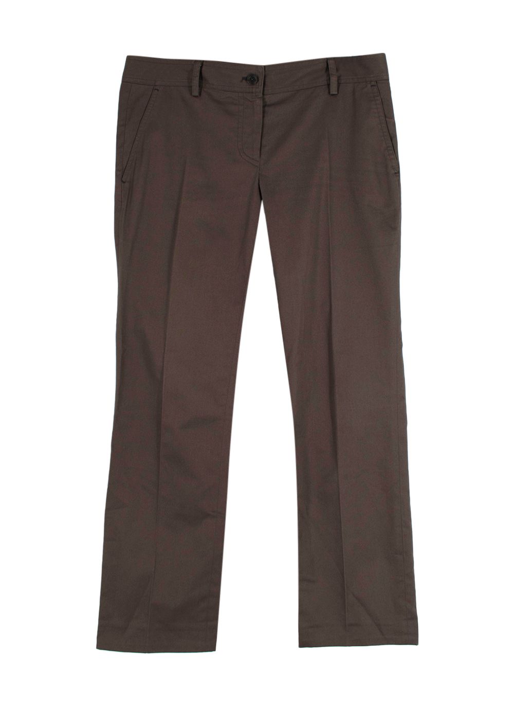 Preowned Kiton Brown Cotton-blend Cropped trousers Size XS cotton/elastane