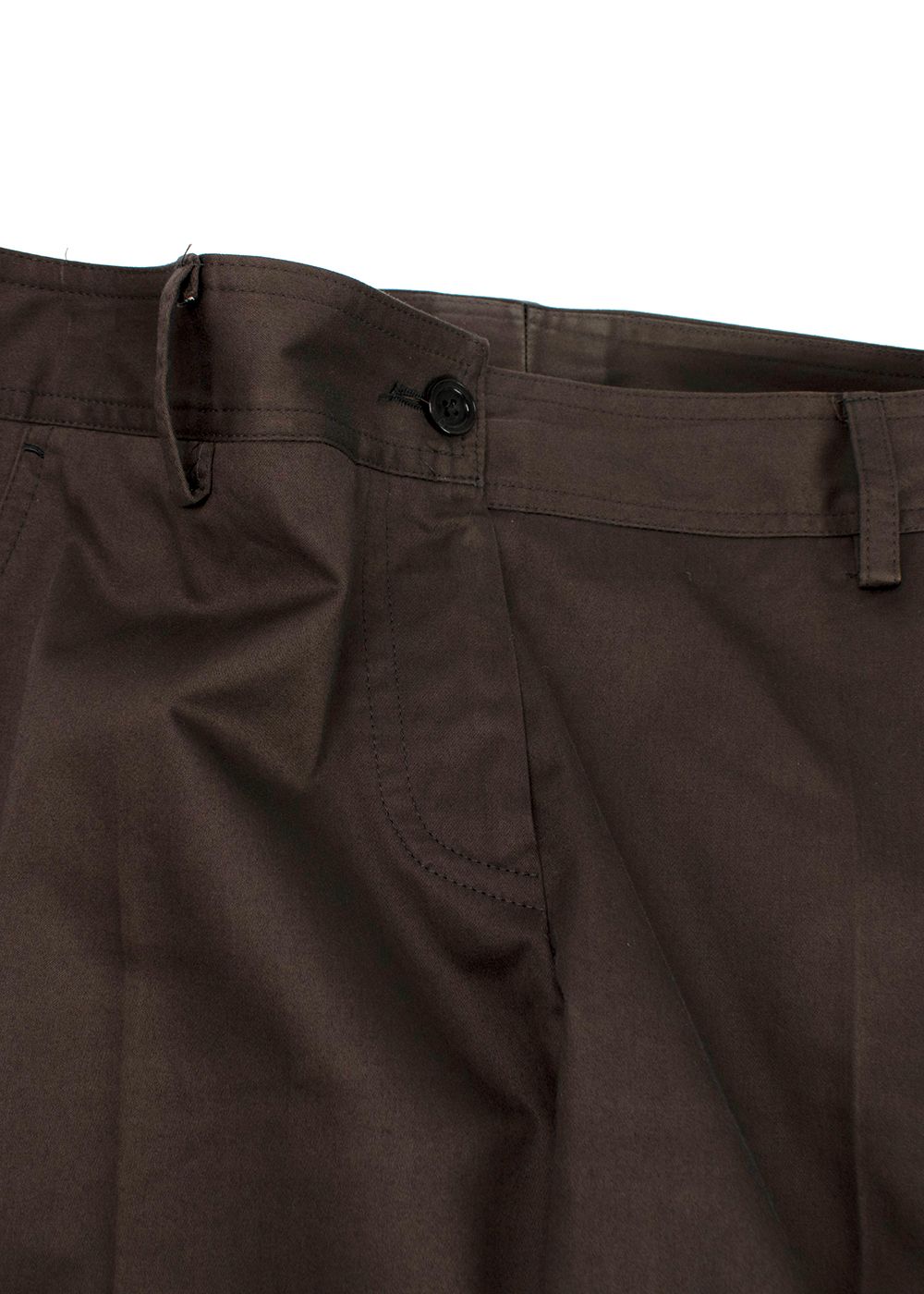 Preowned Kiton Brown Cotton-blend Cropped trousers Size XS cotton/elastane