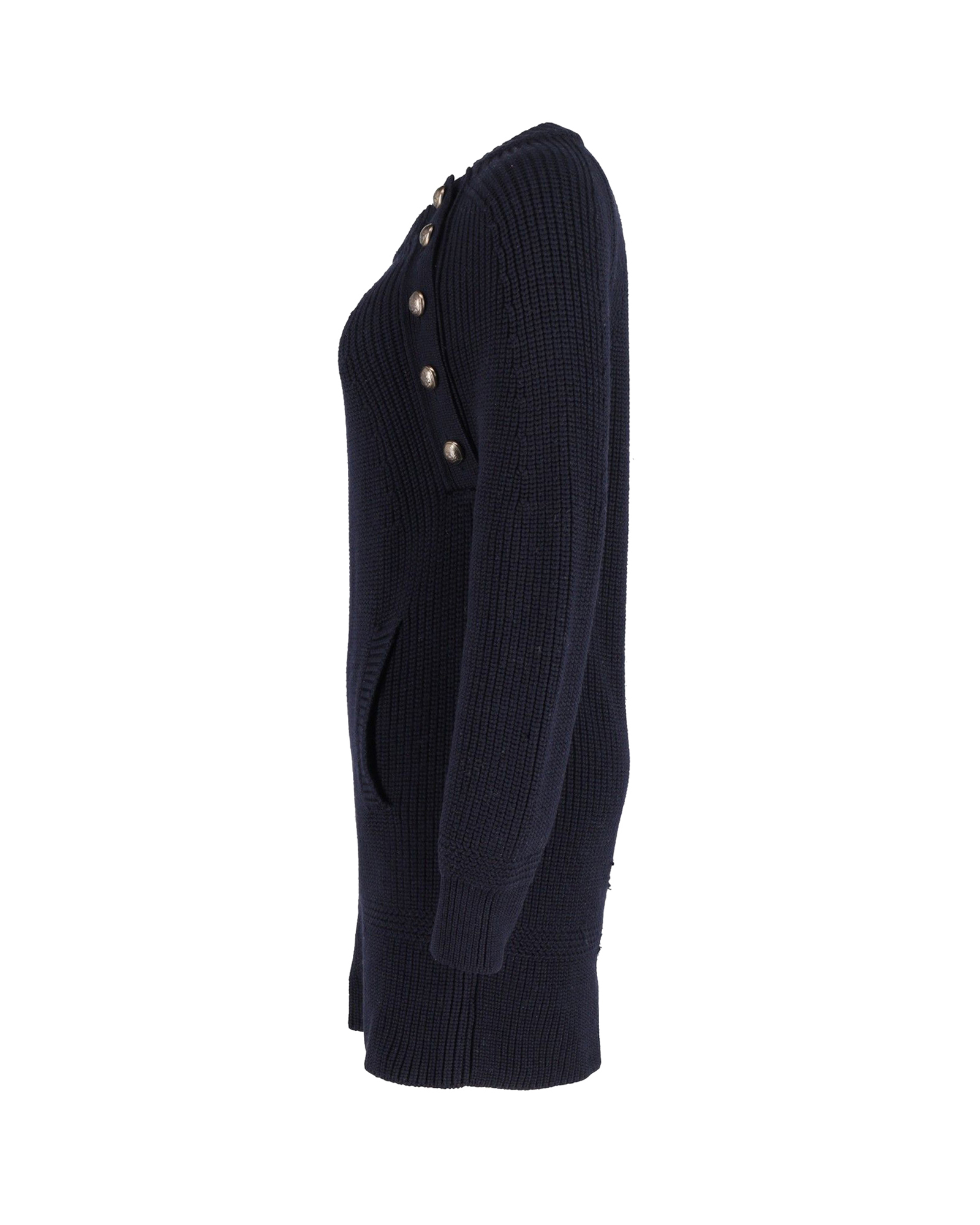 Preowned Chloe Chloé Navy Blue Knitted Oversized Jumper Dress Size M blue | navy blue wool