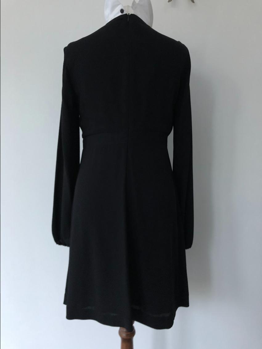 Vivetta Filigrana ruffle mini dress with collar Size M Black viscose