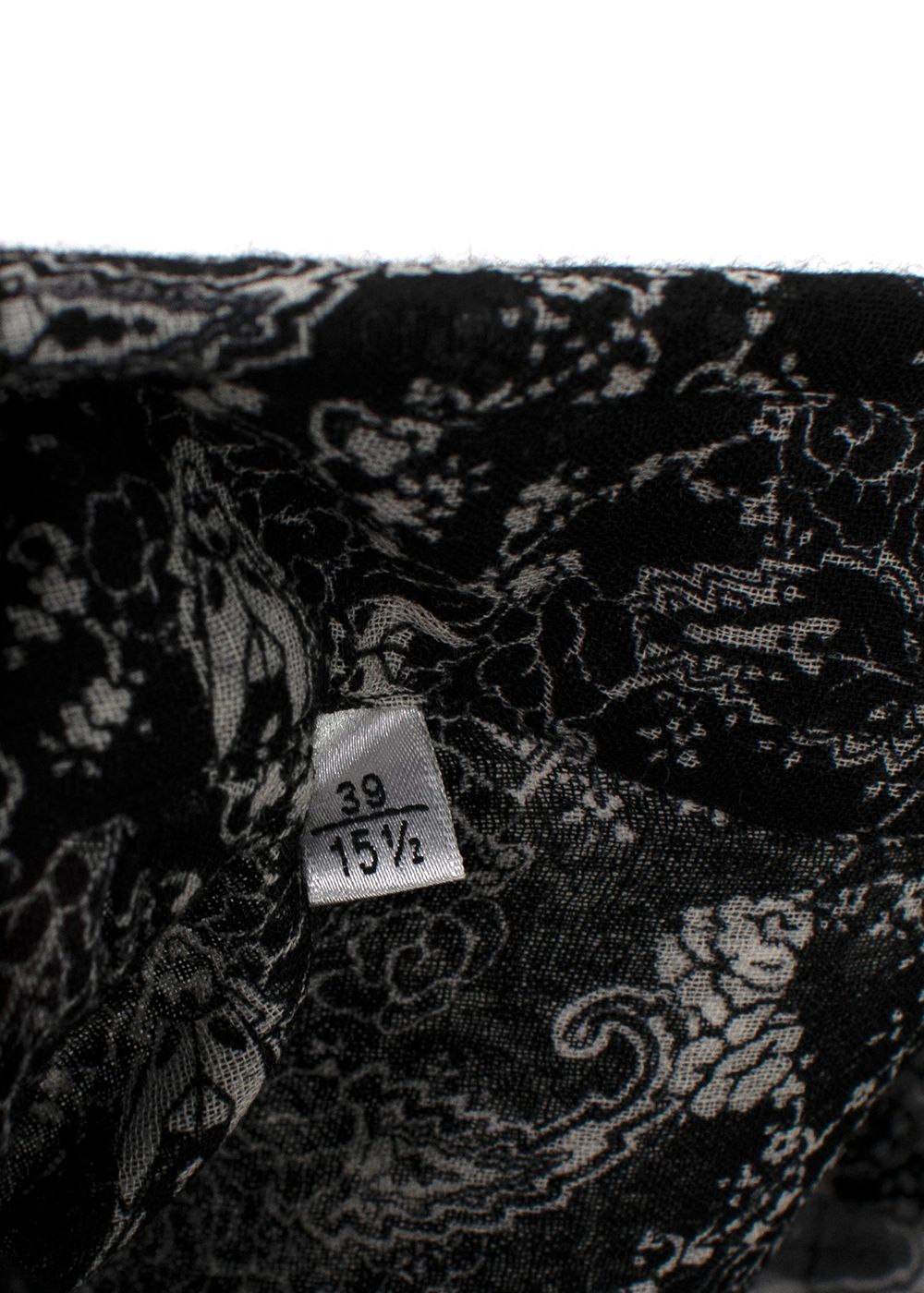 Men's Saint Laurent Black Paisley Pattern Sheer Shirt Size 155 black white wool