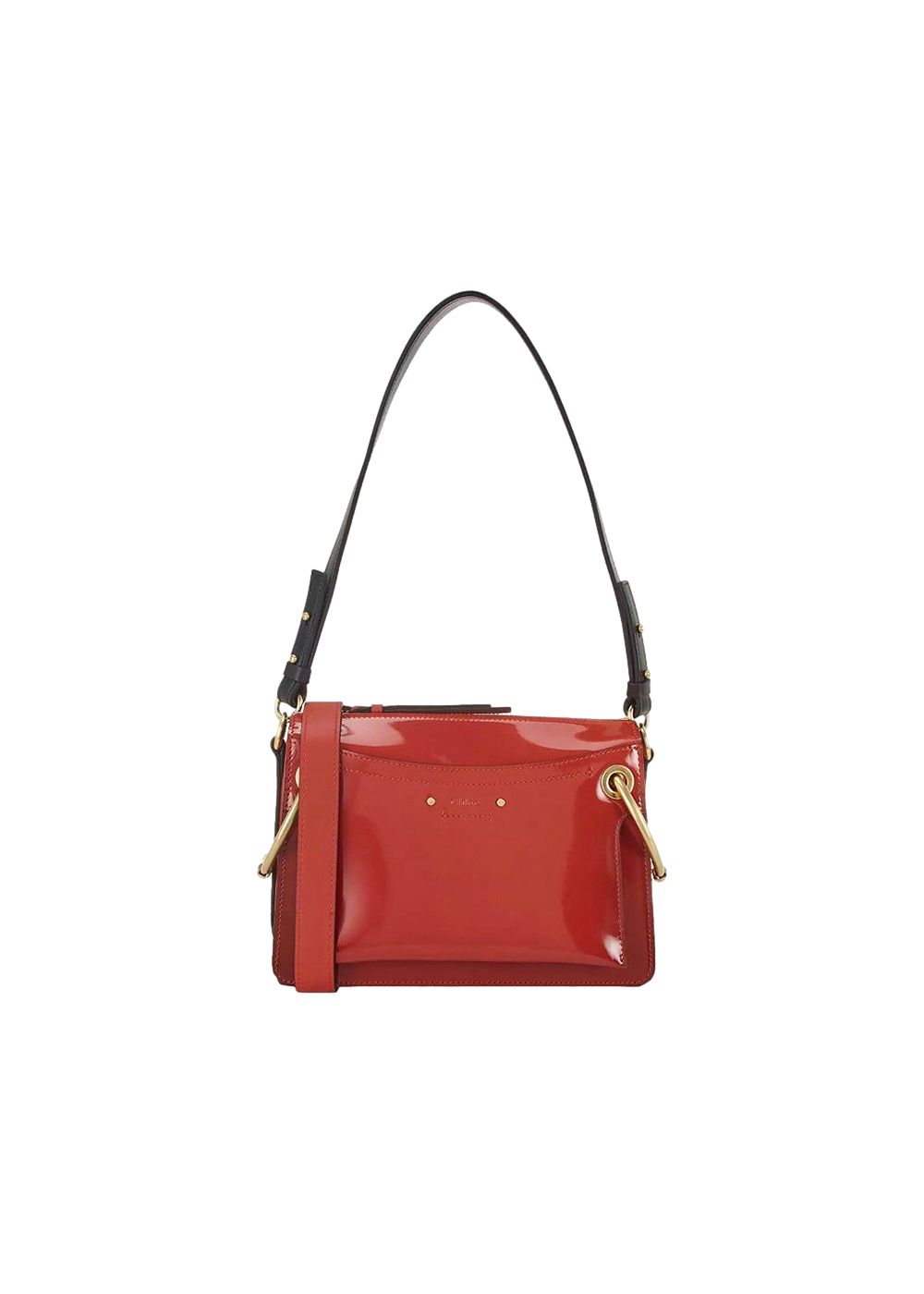 Preowned Chloe Small Red Patent Roy Bag leather