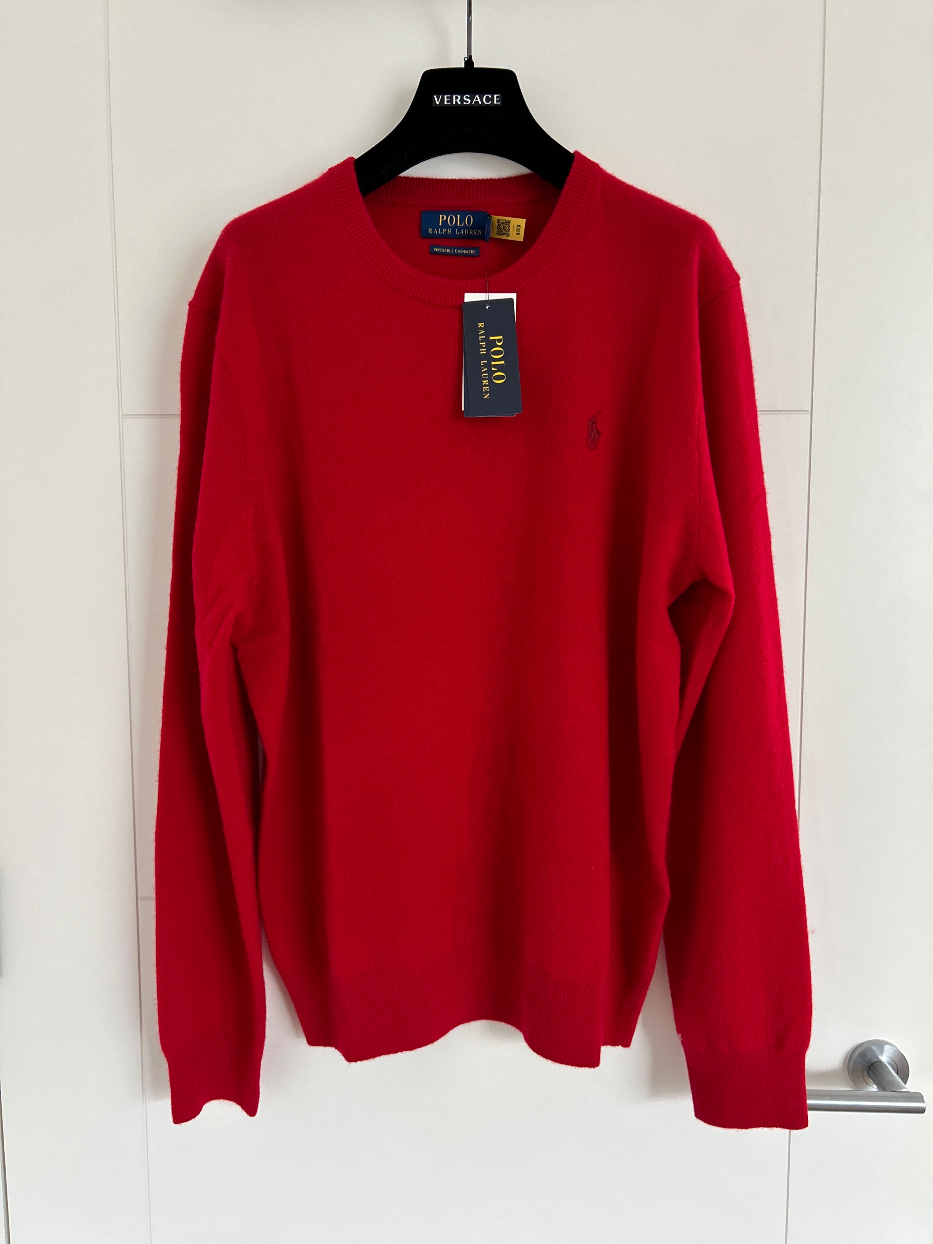 Men's Polo Ralph Lauren Red Cashmere Jumper Size M