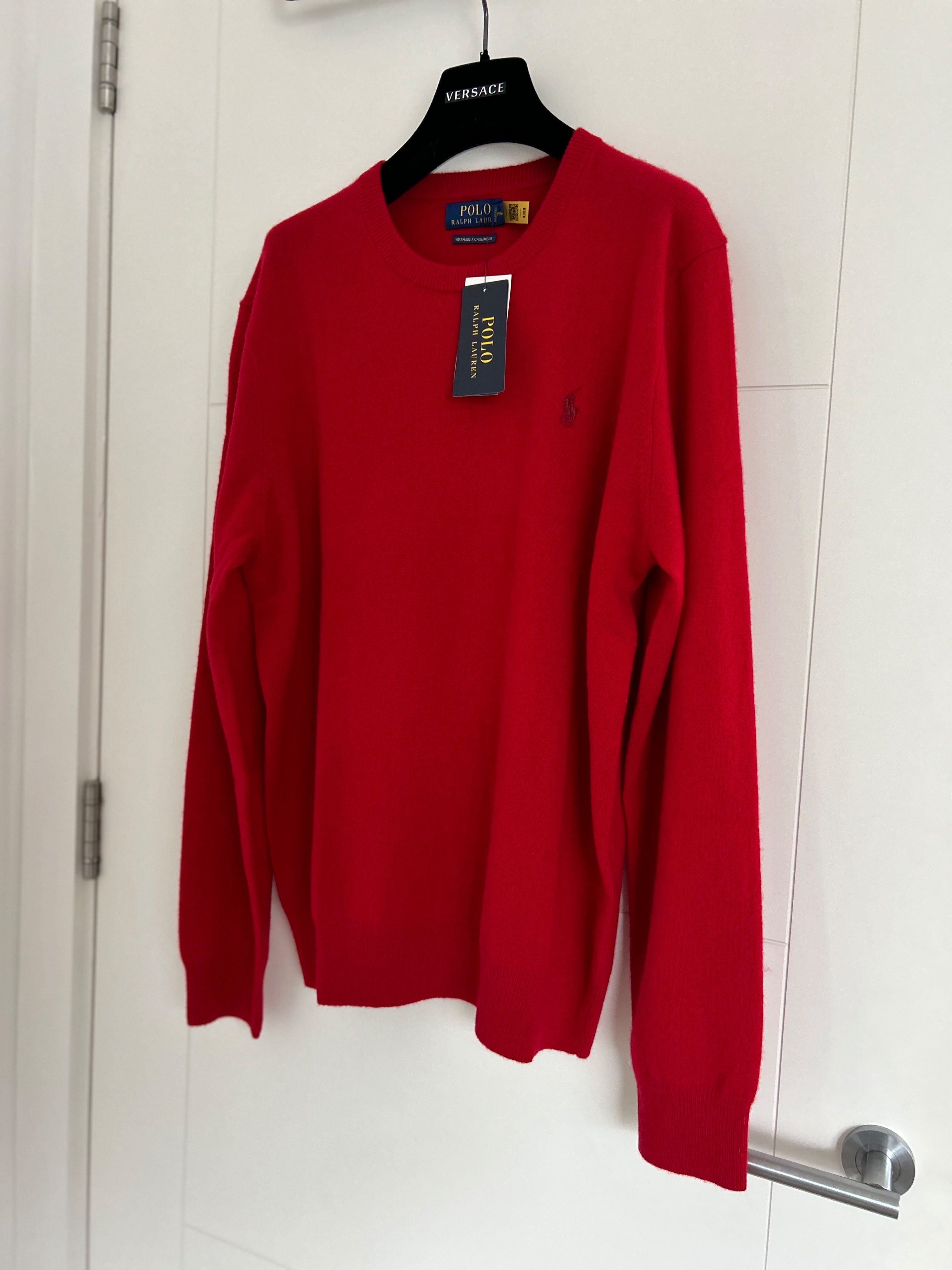 Men's Polo Ralph Lauren Red Cashmere Jumper Size M