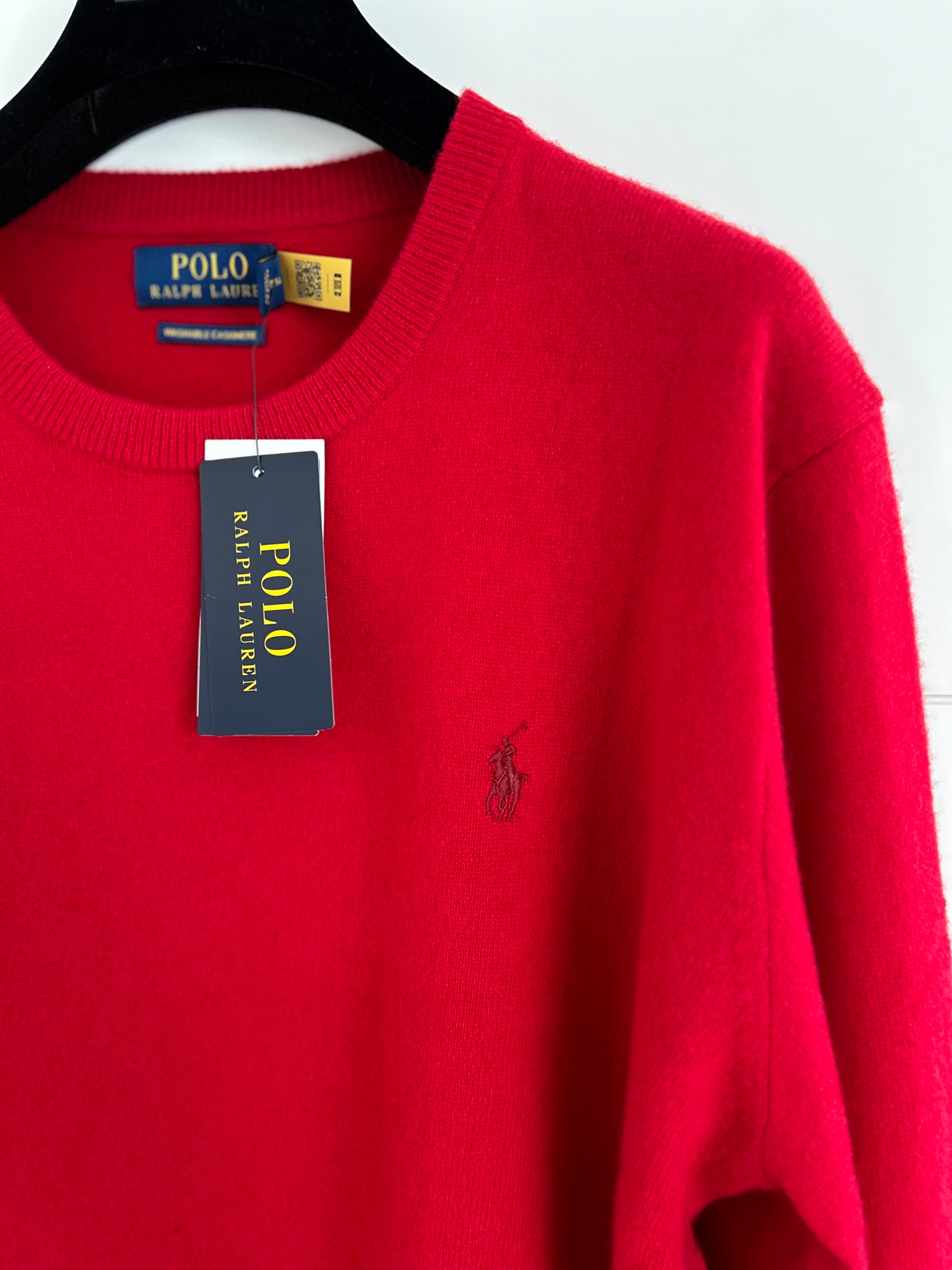 Men's Polo Ralph Lauren Red Cashmere Jumper Size M